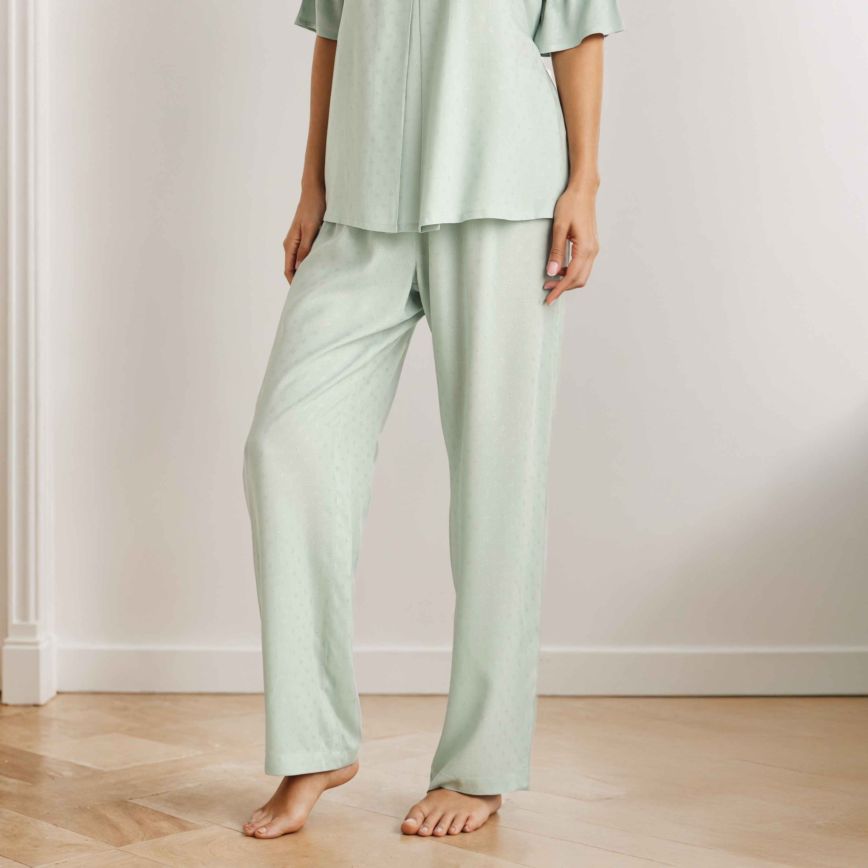 Pyjama Set Button Down Shirt & Trousers Viscose-women-clothing-nightwear-pyjamas-longsets-image-4