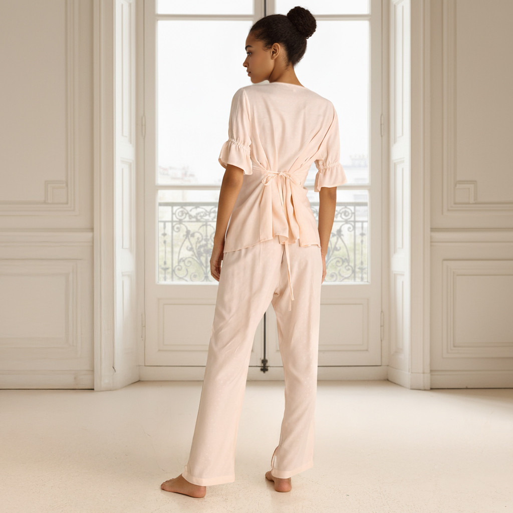 Pyjama Set Button Down Shirt & Trousers Viscose-women-clothing-nightwear-pyjamas-longsets-image-3