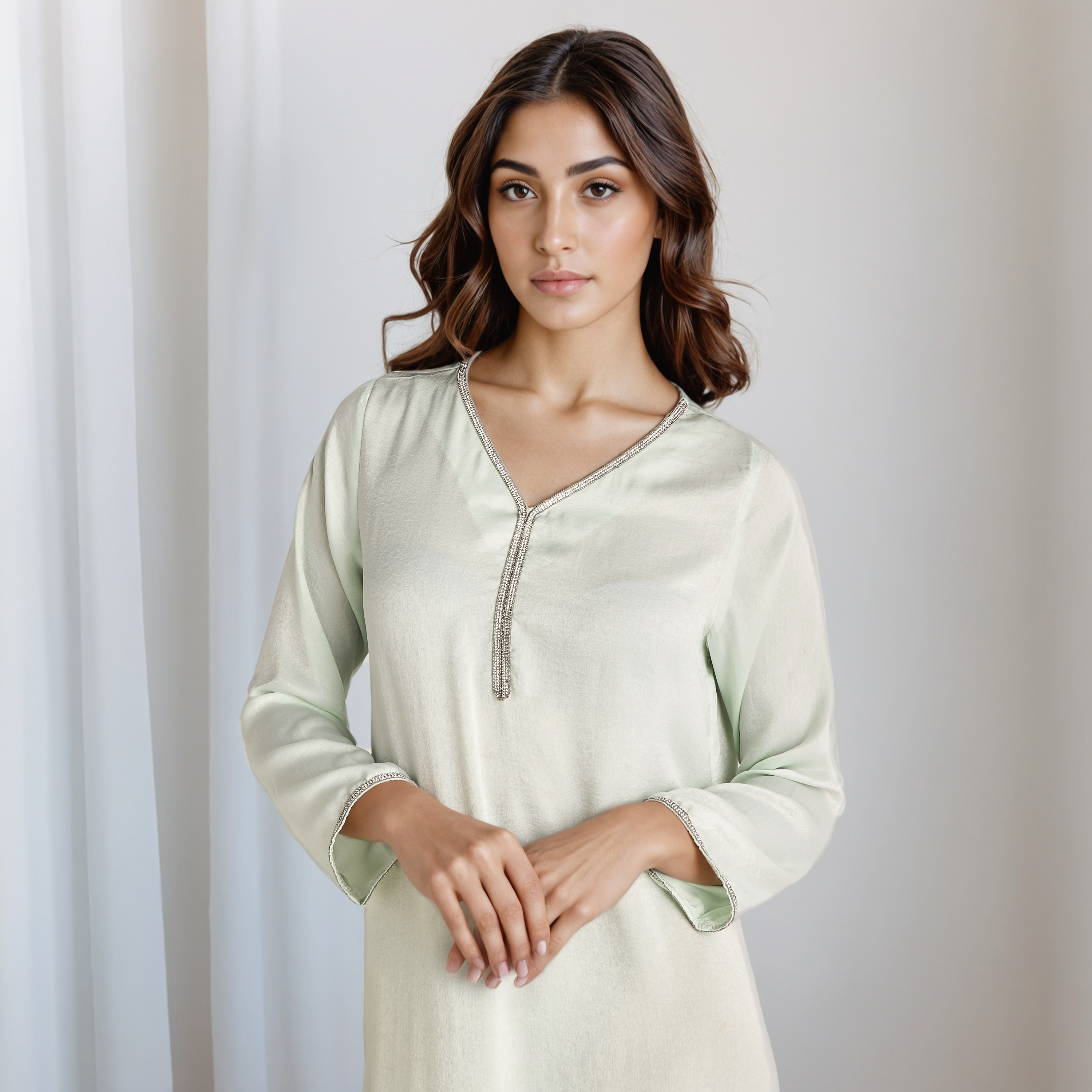 قميص نوم طويل برقبة V-women-clothing-nightwear-nighties-image-2