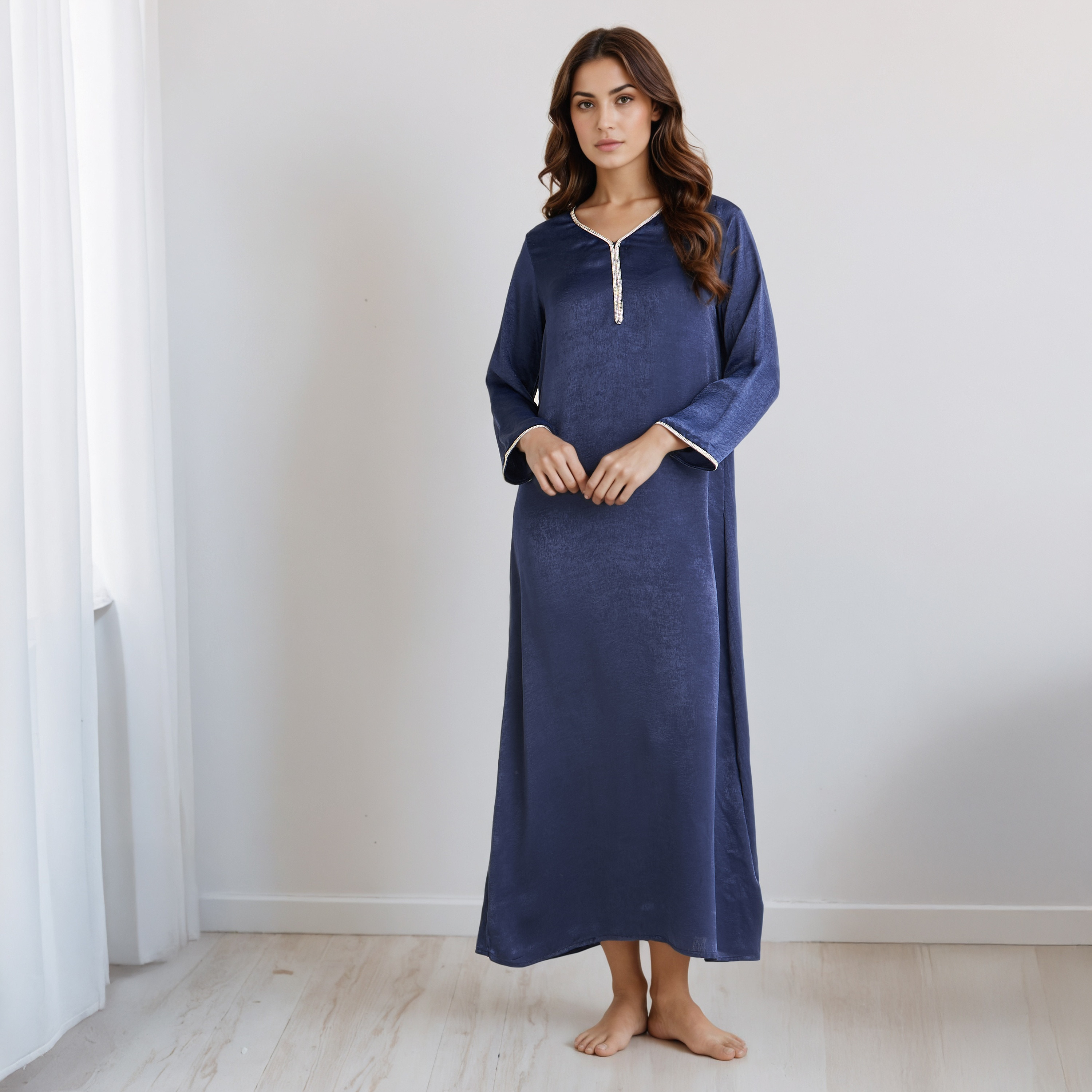 Nighty Maxi Length with V-neck-women-clothing-nightwear-nighties-image-1