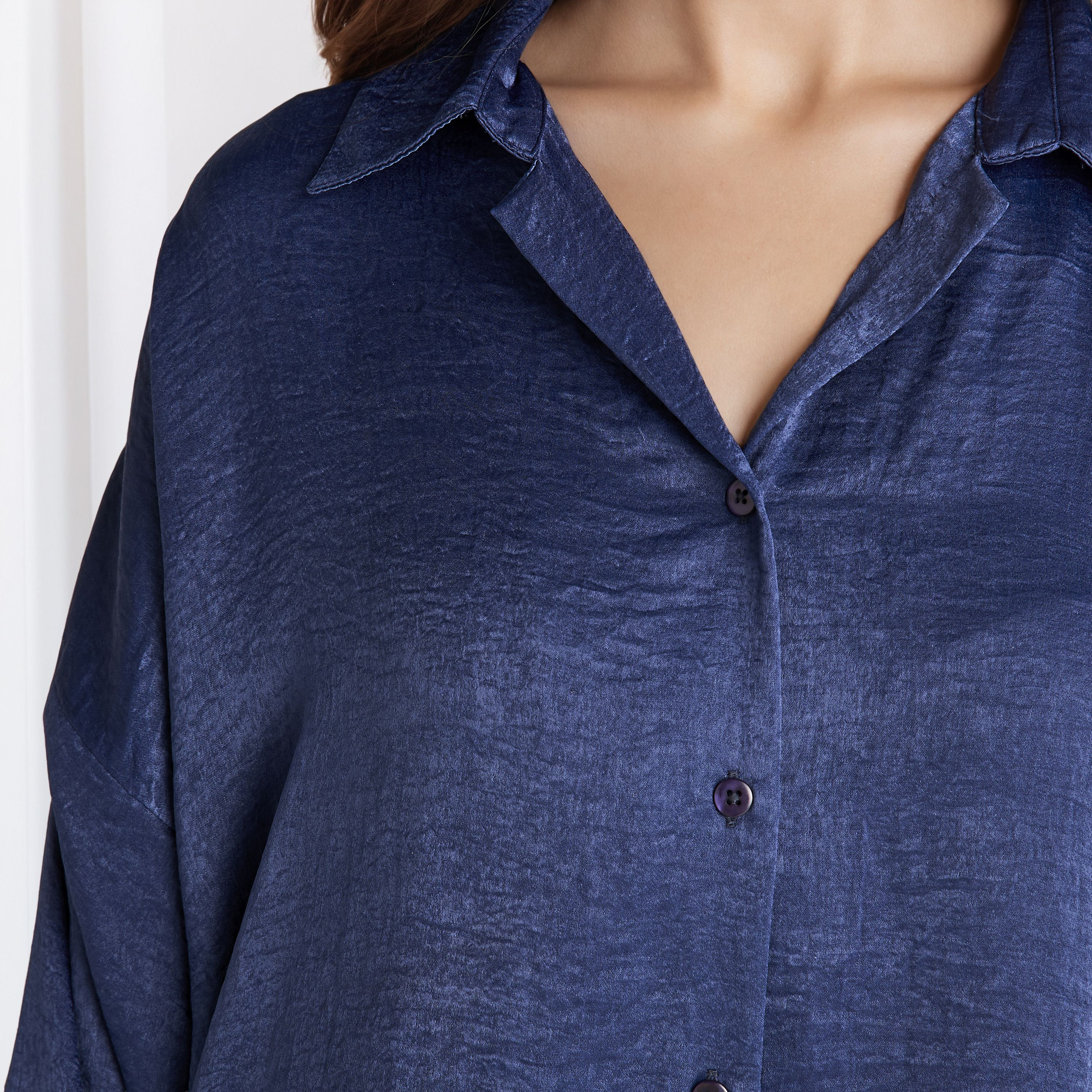 Pyjama Set Collared Shirt & Trousers Polyester-women-clothing-nightwear-pyjamas-longsets-image-6