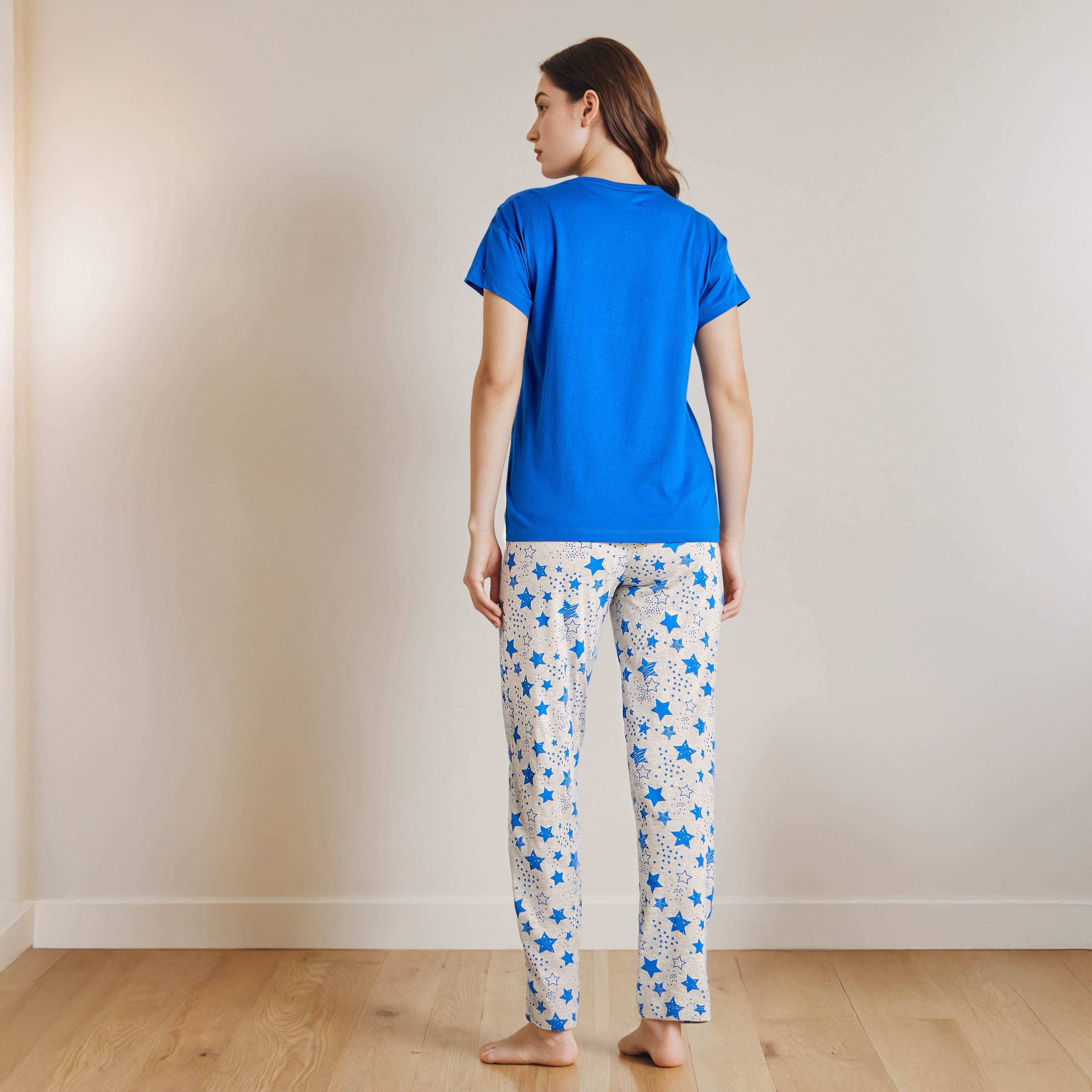 Pyjama Set T-shirt & Trousers Cotton-women-clothing-nightwear-pyjamas-longsets-image-4