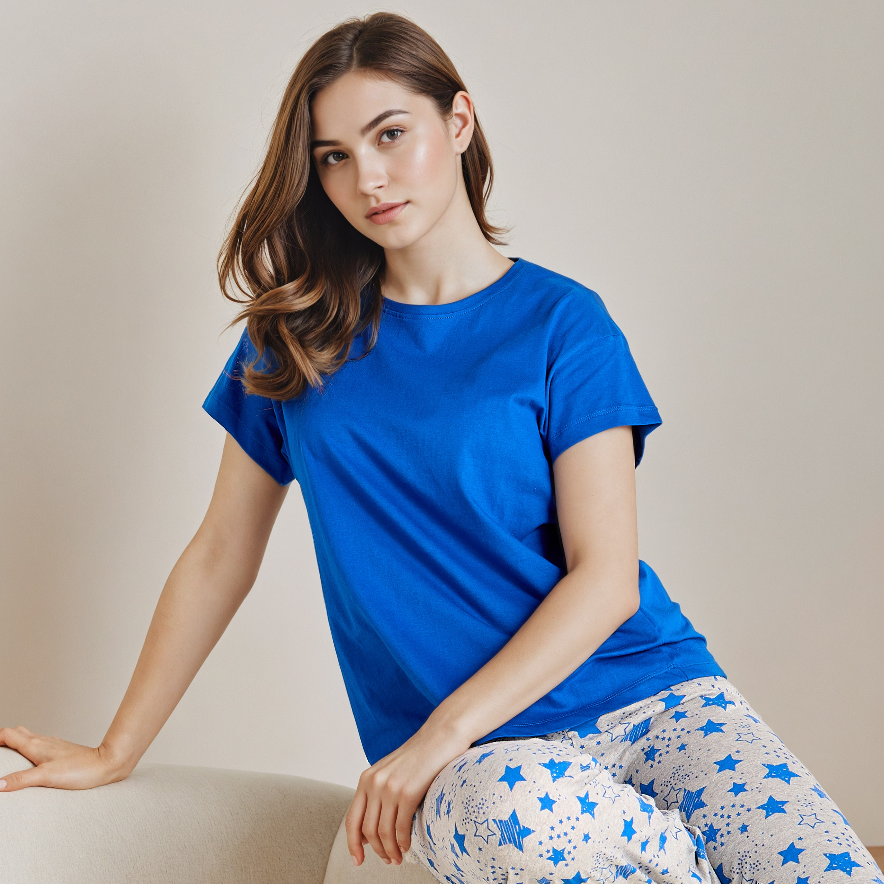 Pyjama Set T-shirt & Trousers Cotton-women-clothing-nightwear-pyjamas-longsets-image-5