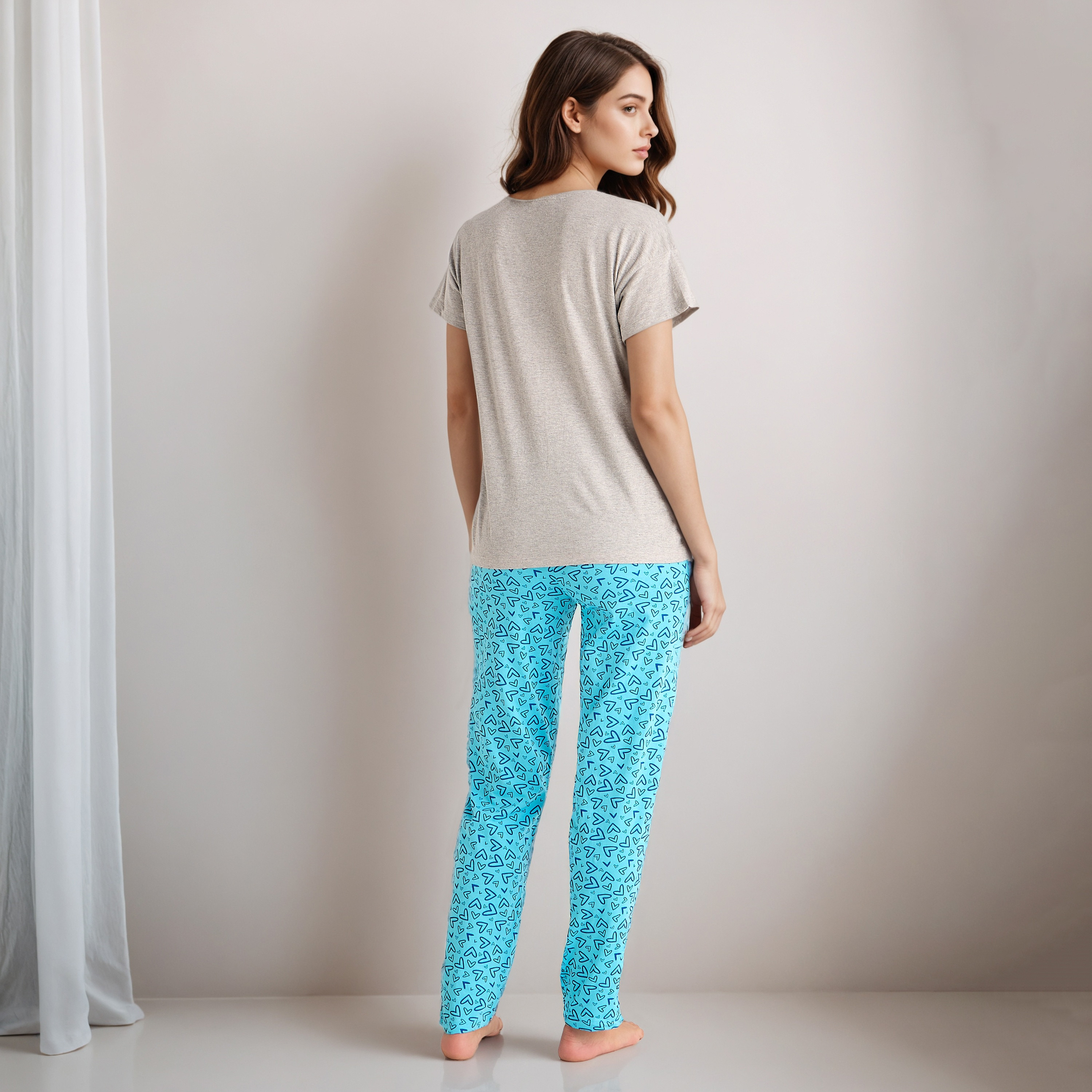Pyjama Set T-shirt & Trousers Cotton-women-clothing-nightwear-pyjamas-longsets-image-4