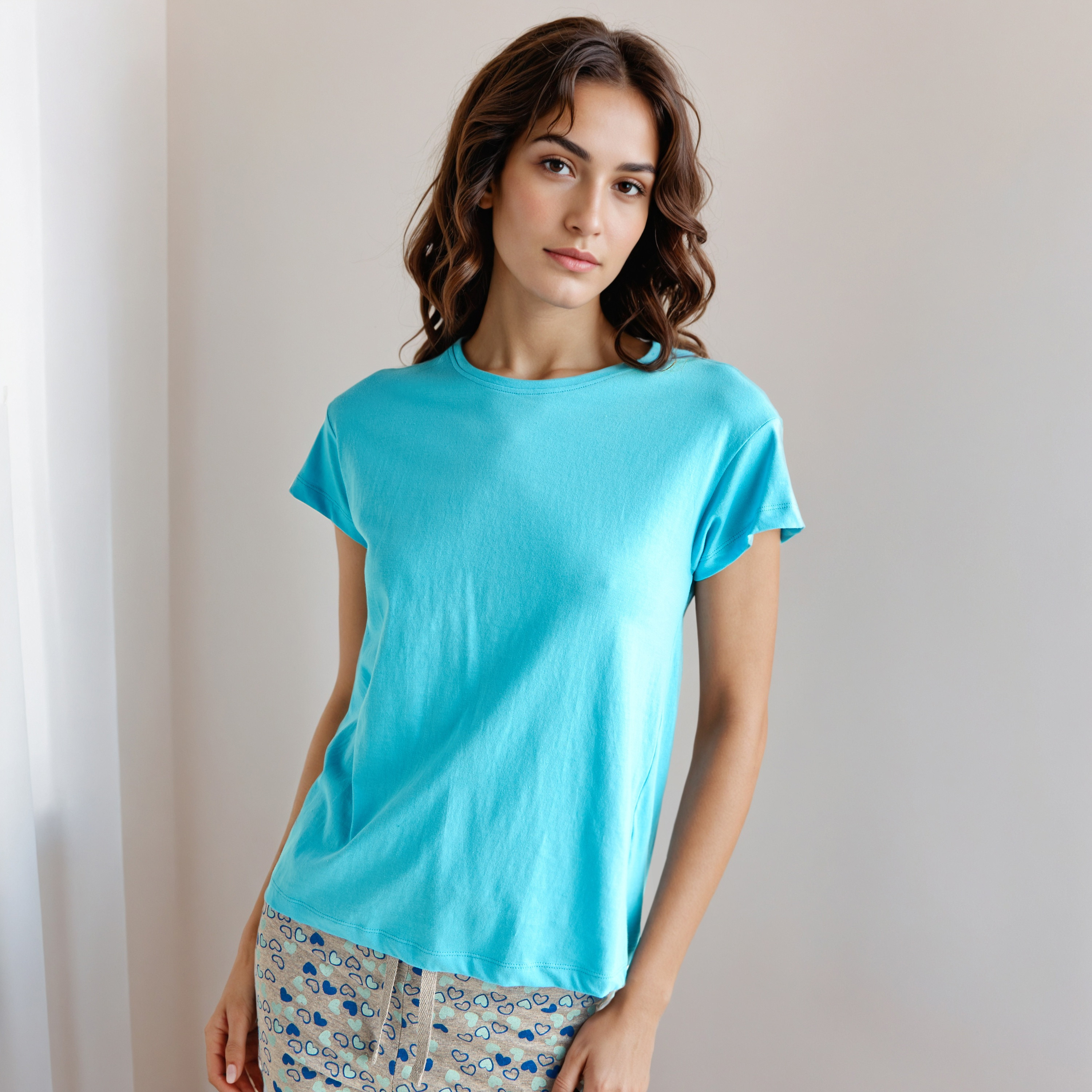 Pyjama Set T-shirt & Trousers Cotton-women-clothing-nightwear-pyjamas-longsets-image-2