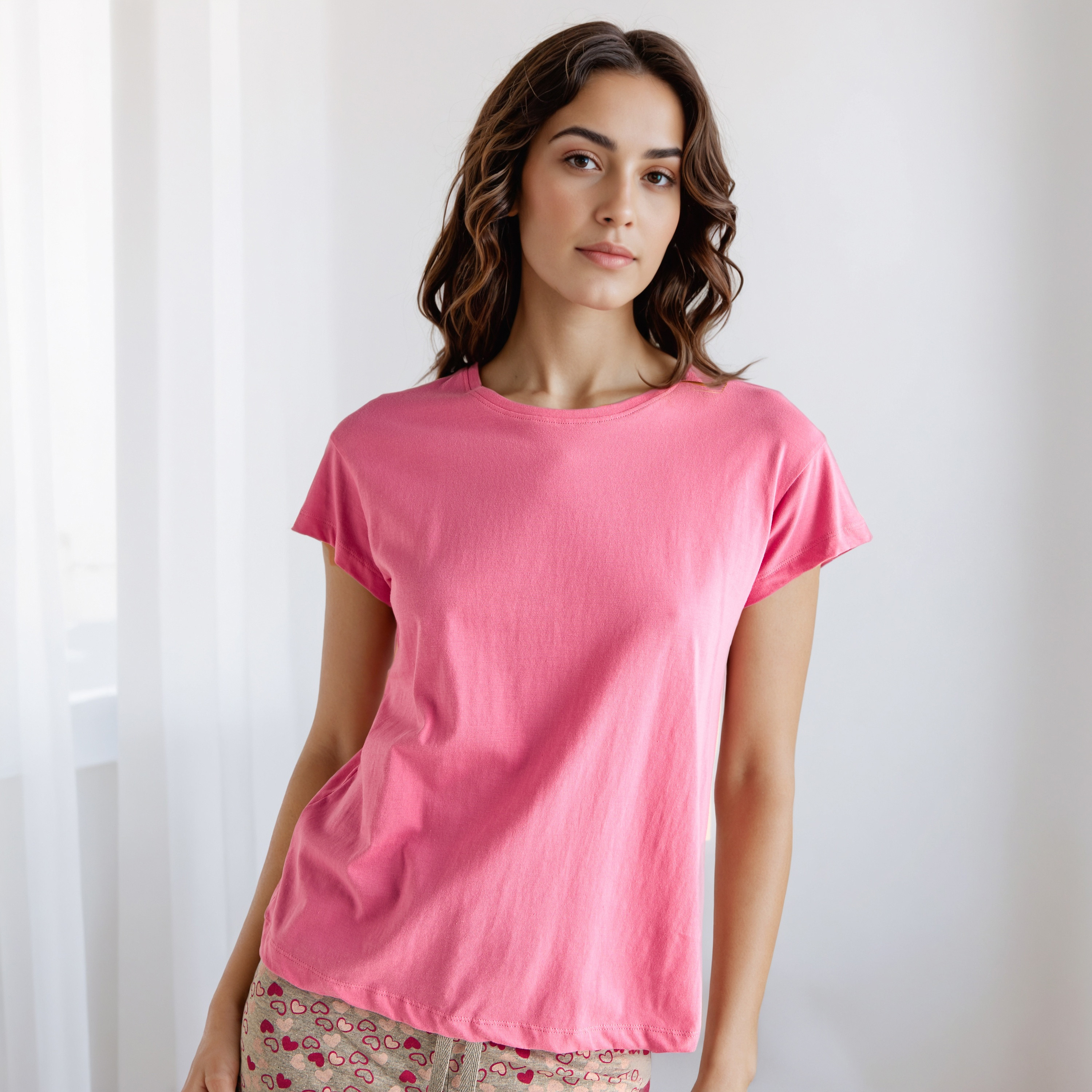 Pyjama Set T-shirt & Trousers Cotton-women-clothing-nightwear-pyjamas-longsets-image-2