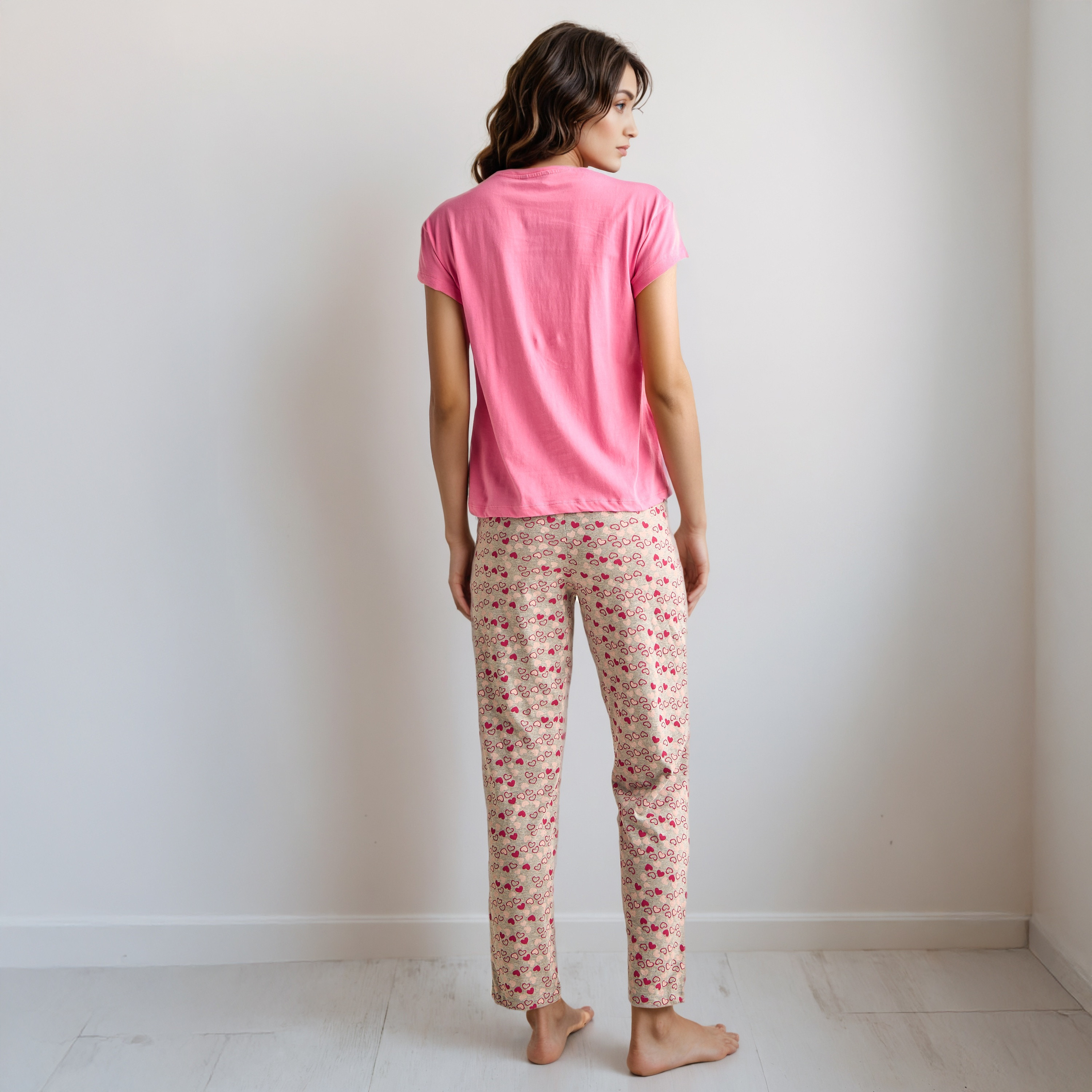 Pyjama Set T-shirt & Trousers Cotton-women-clothing-nightwear-pyjamas-longsets-image-3