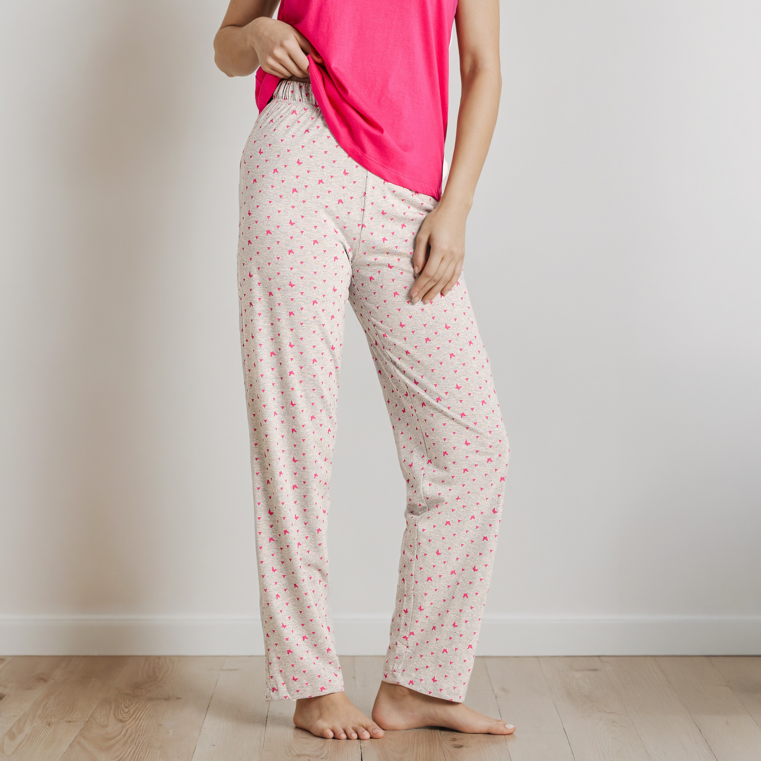 Pyjama Set T-shirt & Trousers Cotton-women-clothing-nightwear-pyjamas-longsets-image-3
