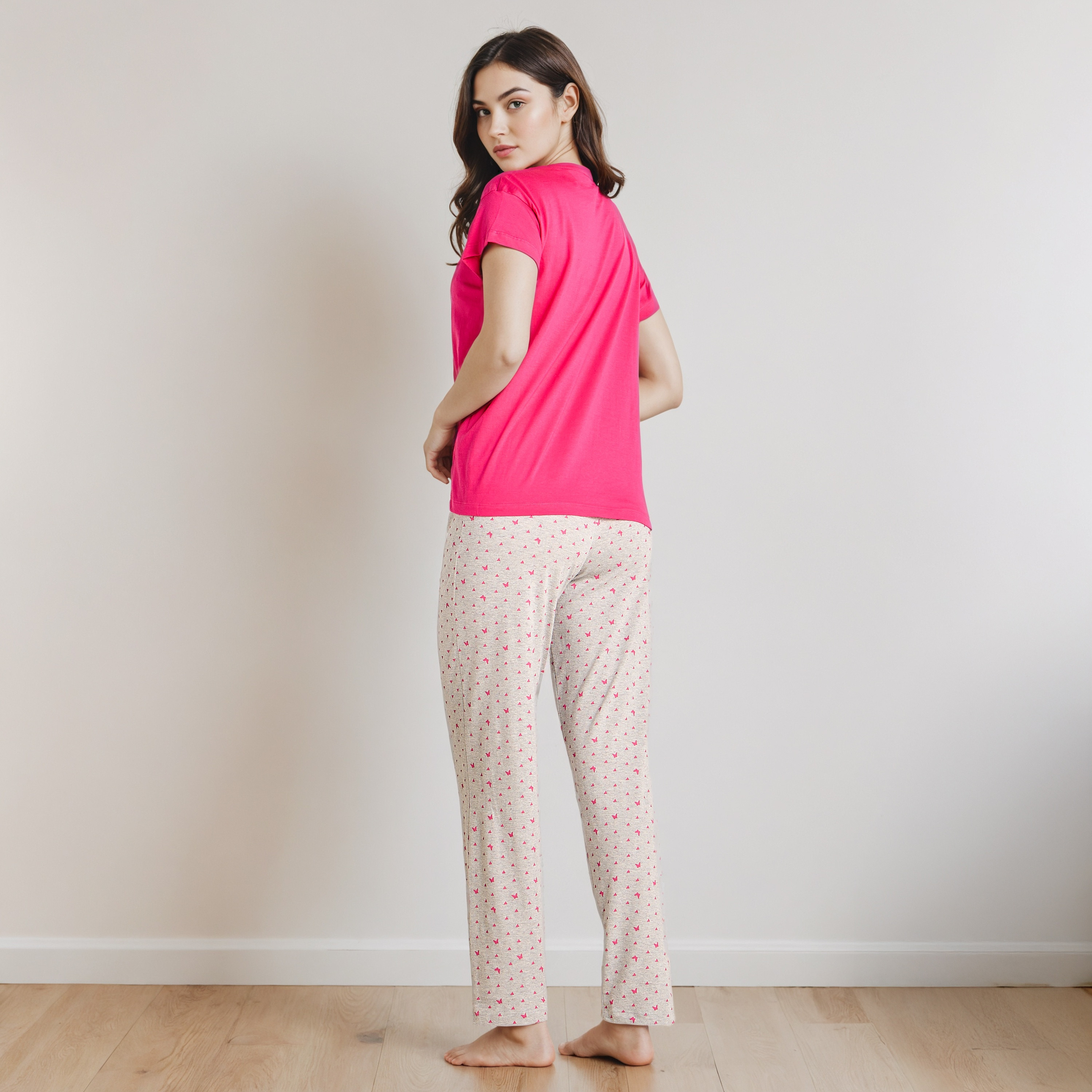 Pyjama Set T-shirt & Trousers Cotton-women-clothing-nightwear-pyjamas-longsets-image-4