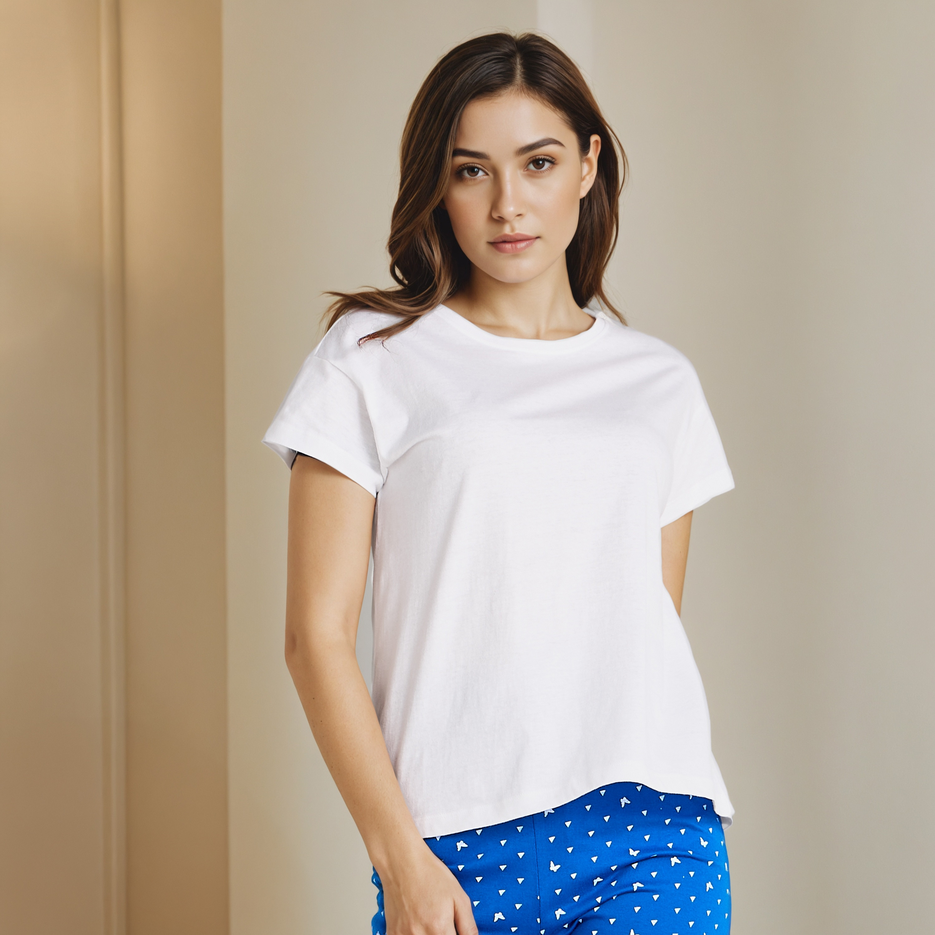 Pyjama Set T-shirt & Trousers Cotton-women-clothing-nightwear-pyjamas-longsets-image-2