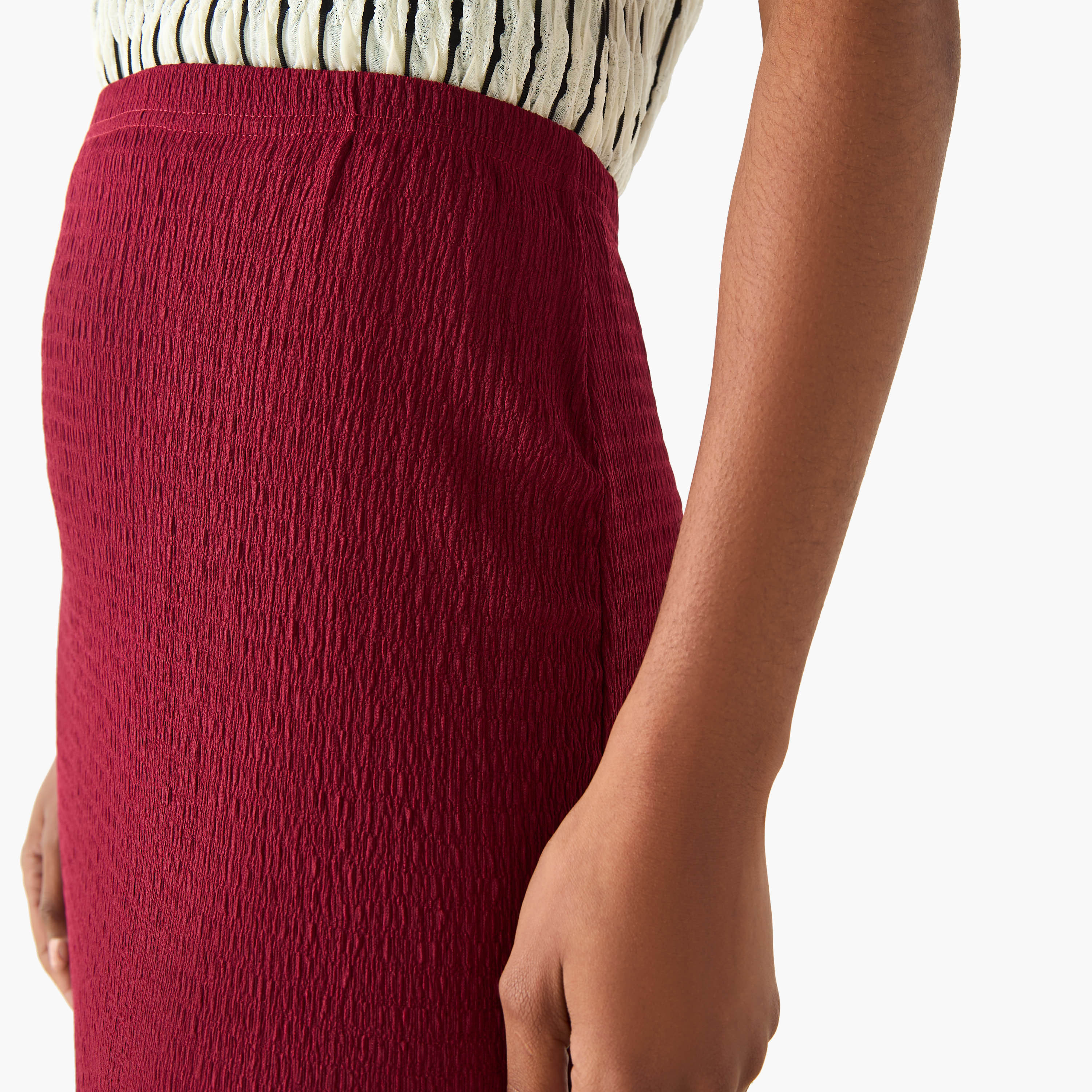 Mermaid Cut Textured Midi Skirt-women-clothing-bottoms-skirts-image-5