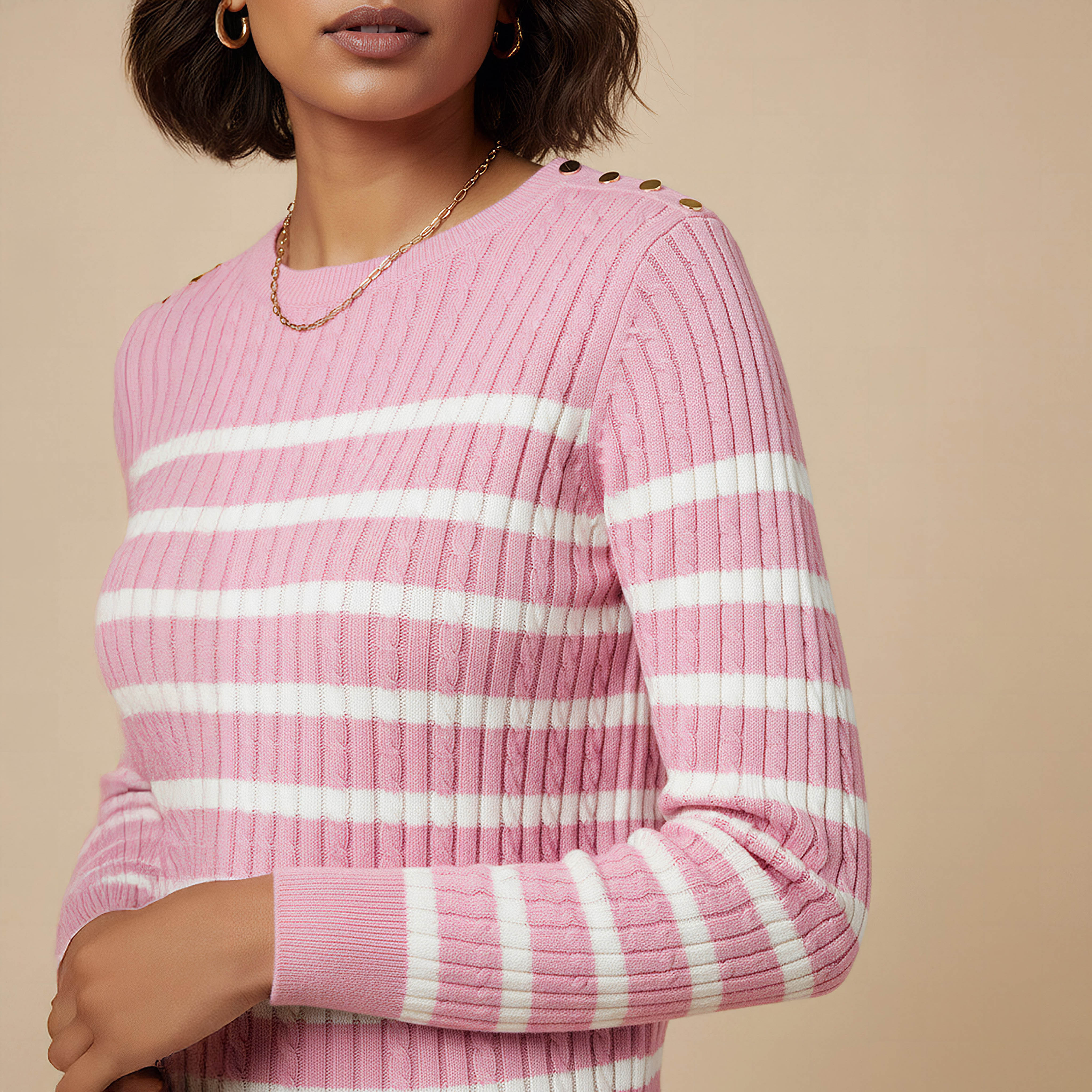 كنزة مخططة بياقة ضيقة-women-clothing-cardigansandjumpers-jumpers-image-2