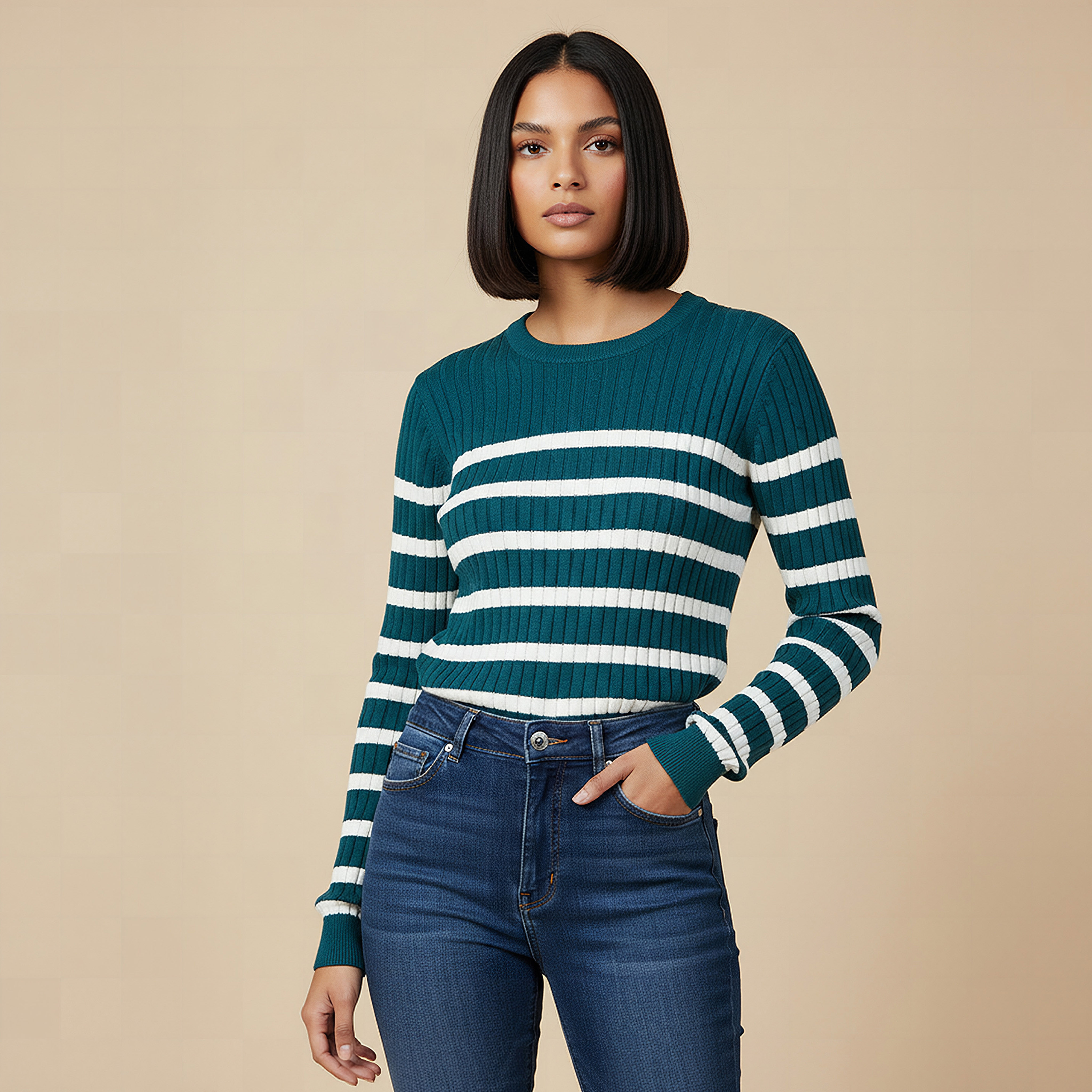 كنزة مخططة بياقة ضيقة-women-clothing-cardigansandjumpers-jumpers-image-16
