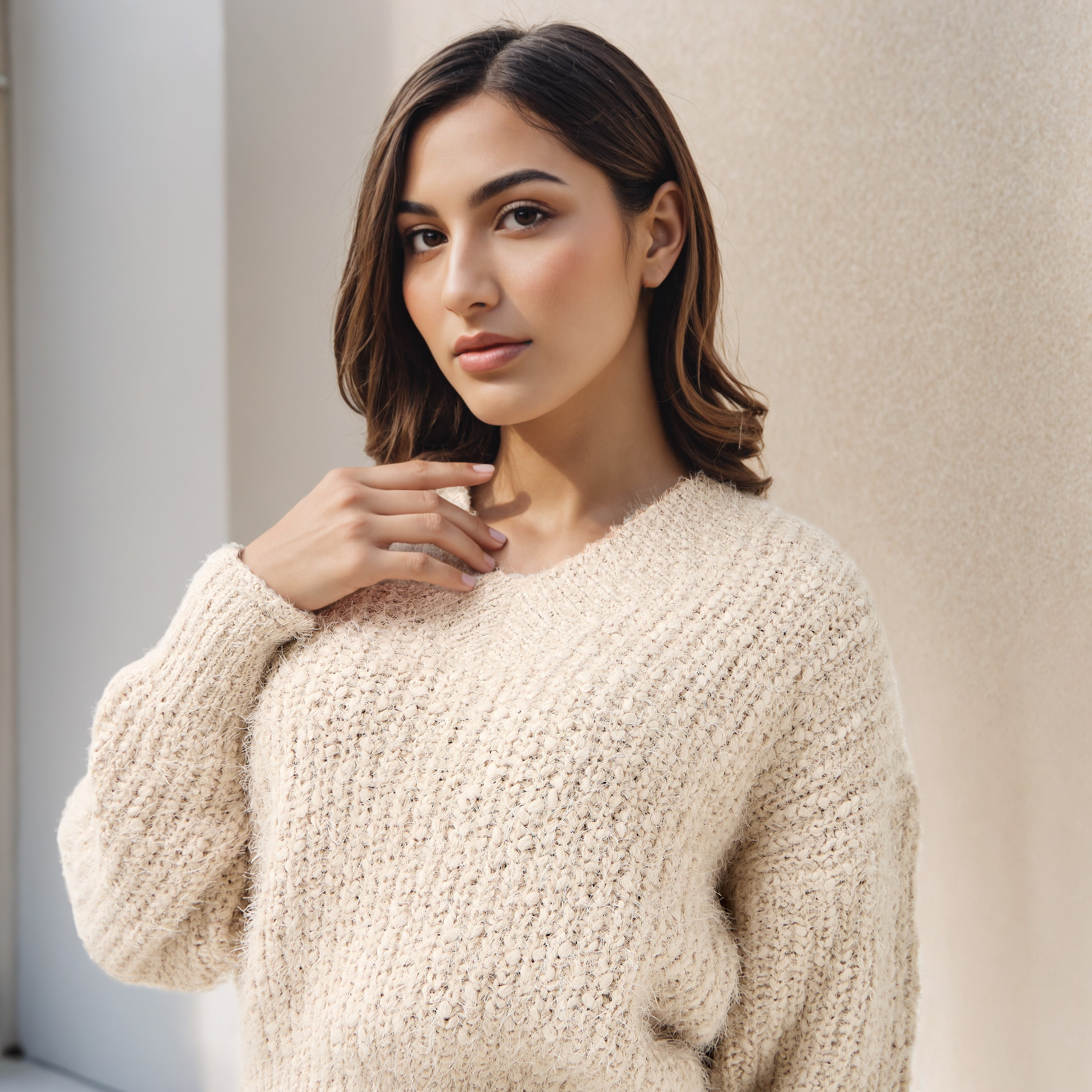 كنزة بارزة الملمس بياقة V وأكمام طويلة-women-clothing-cardigansandjumpers-jumpers-image-4