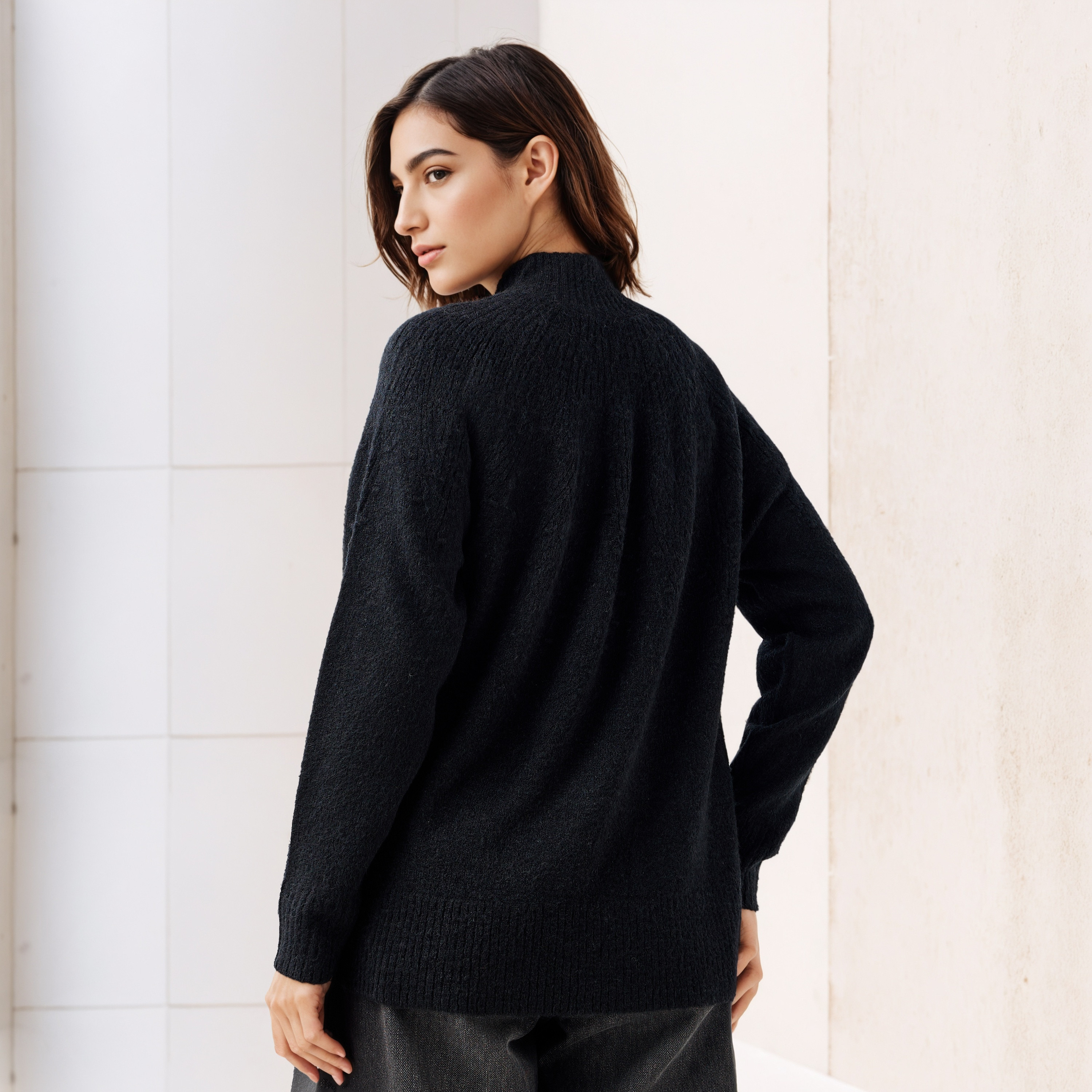 Yoke Detail Sweater with Long Sleeves-women-clothing-cardigansandjumpers-jumpers-image-3