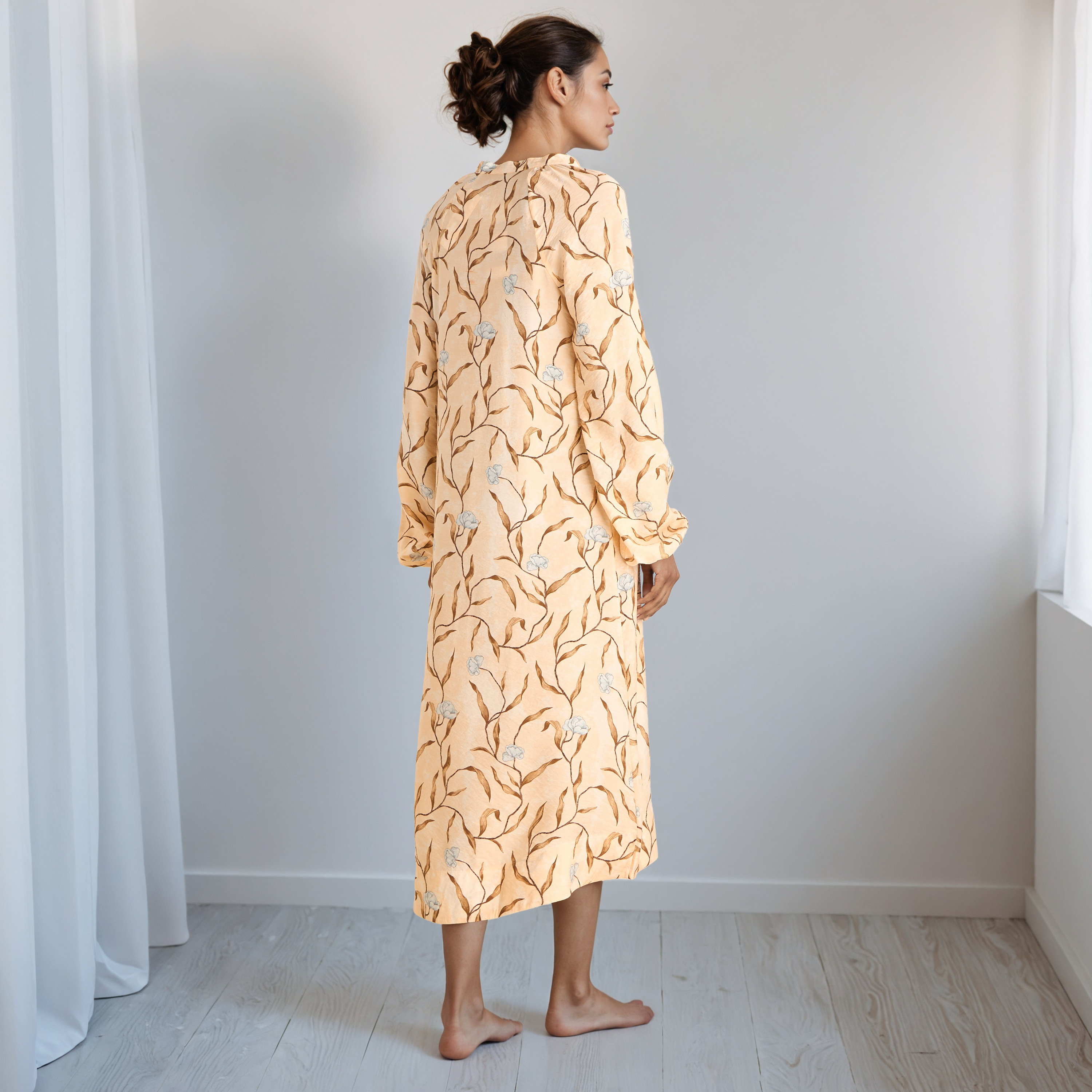 Floral Print Midi Dress with Long Sleeves-women-clothing-dresses-image-3