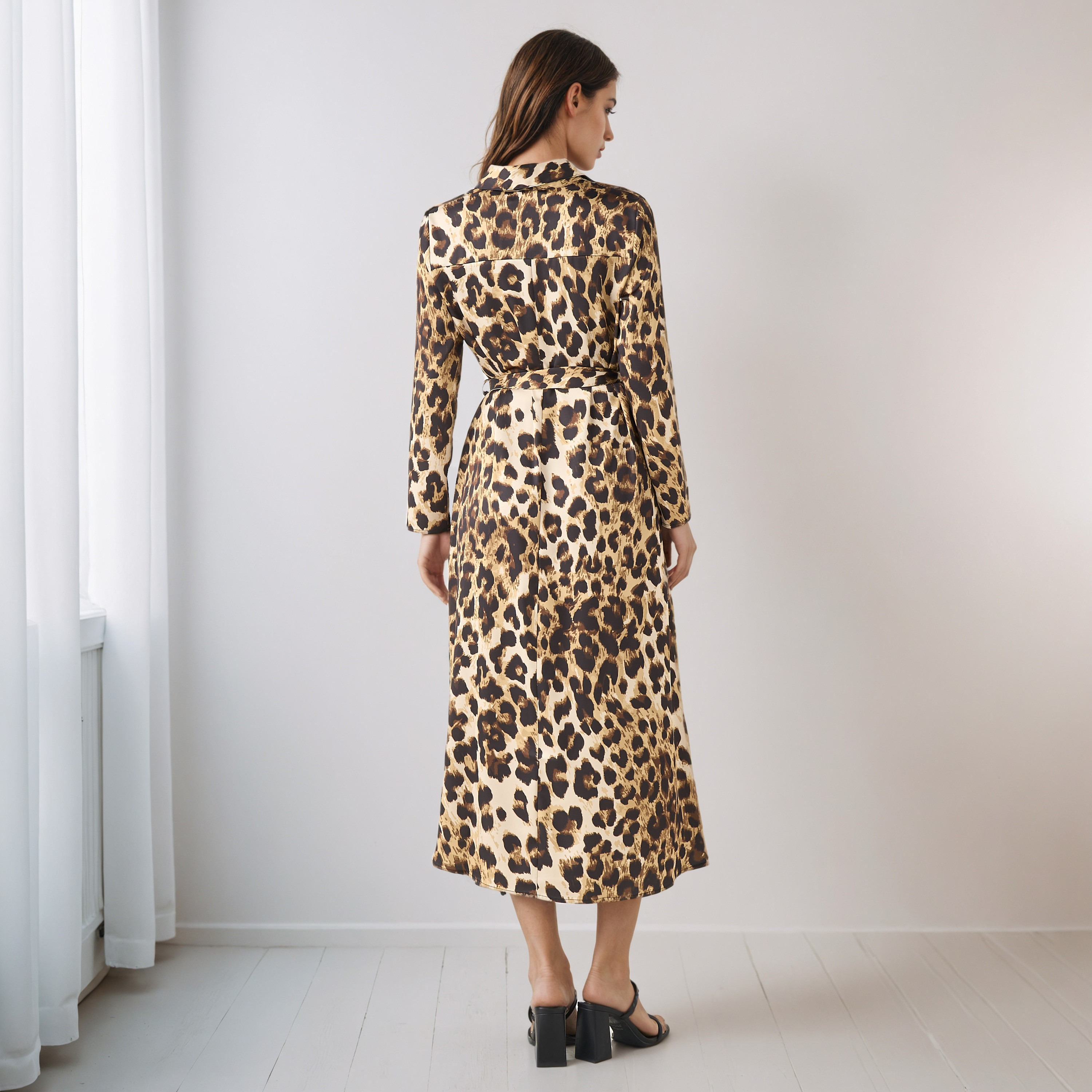 Animal Print Shirt Dress with Tie-Up Detail-women-clothing-dresses-image-3