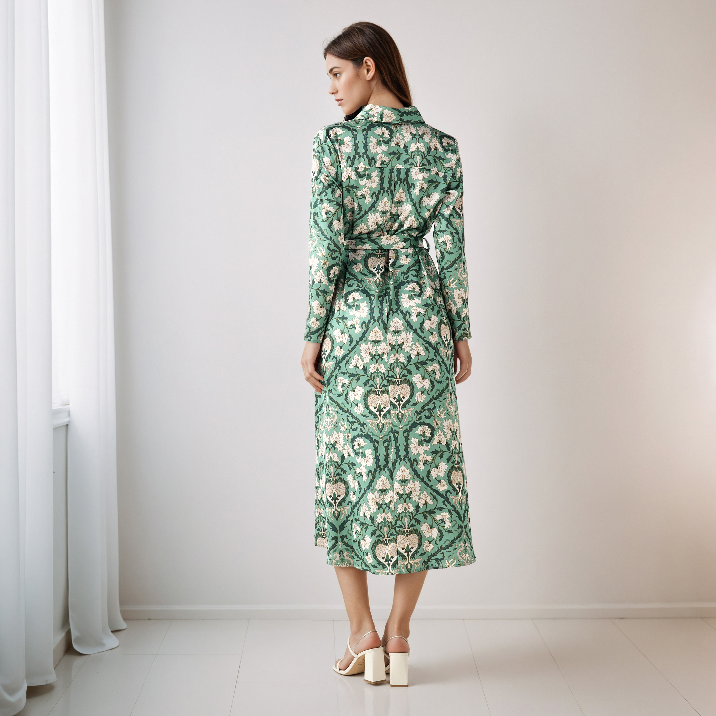 Floral Print Shirt Dress with Tie-Up Detail-women-clothing-dresses-image-3