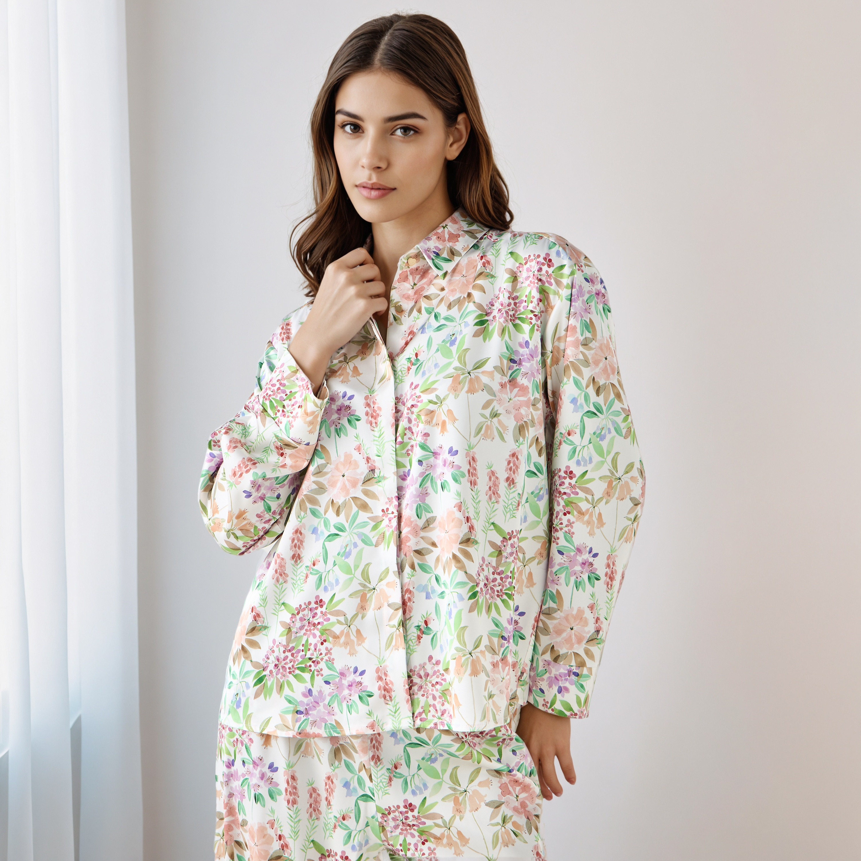 طقم منسق قميص وبنطلون واسع الساق-women-clothing-coordsets-image-2
