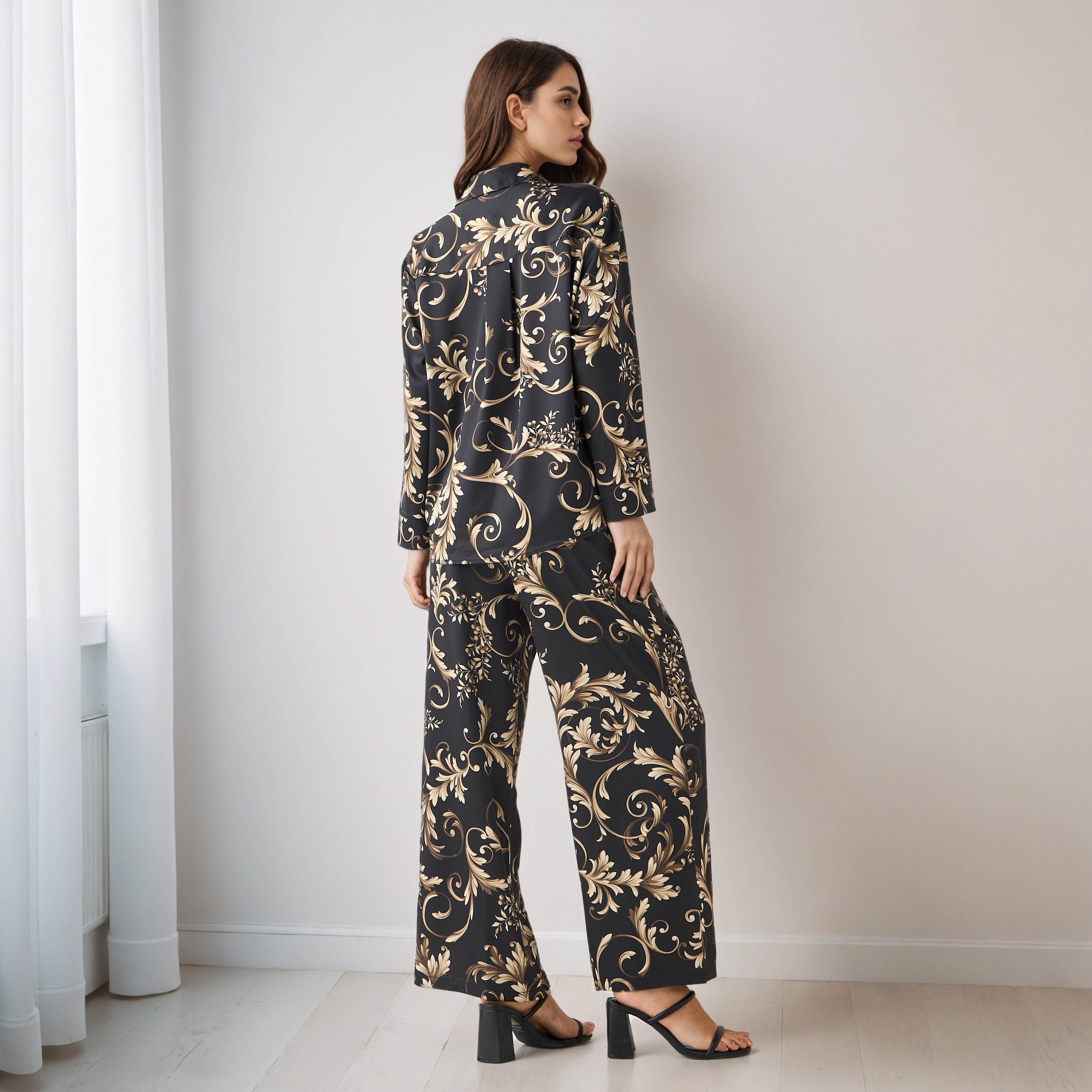 طقم منسق قميص وبنطلون واسع الساق-women-clothing-coordsets-image-3