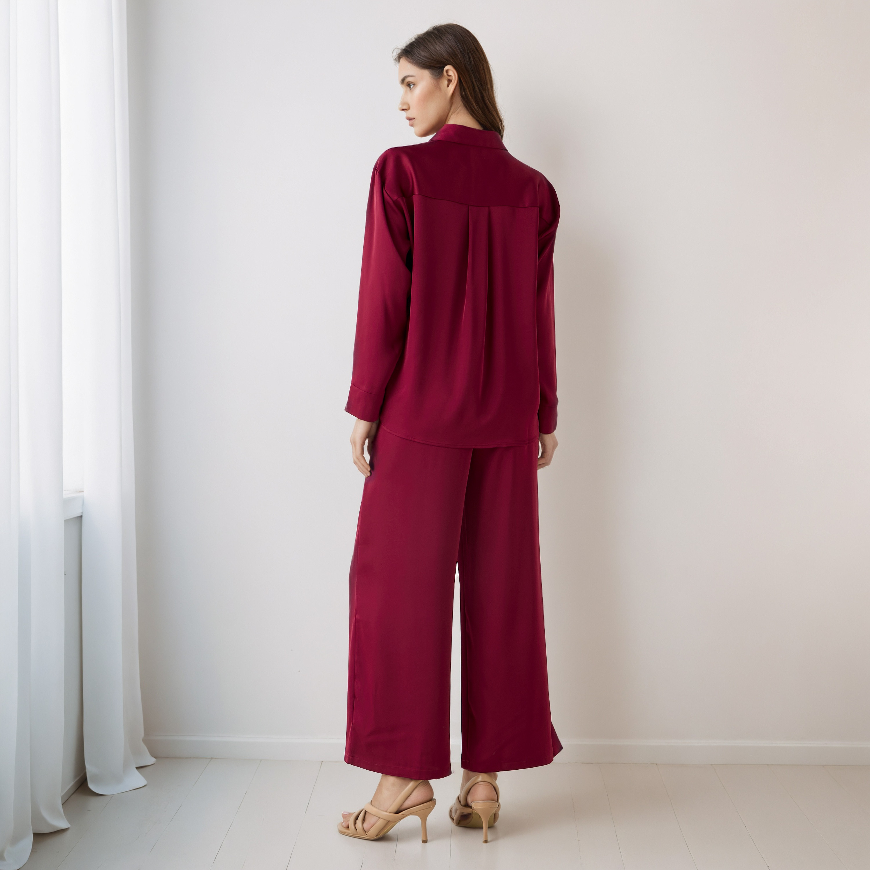 Coord Set with Shirt & Wide Leg Pants-women-clothing-coordsets-image-3