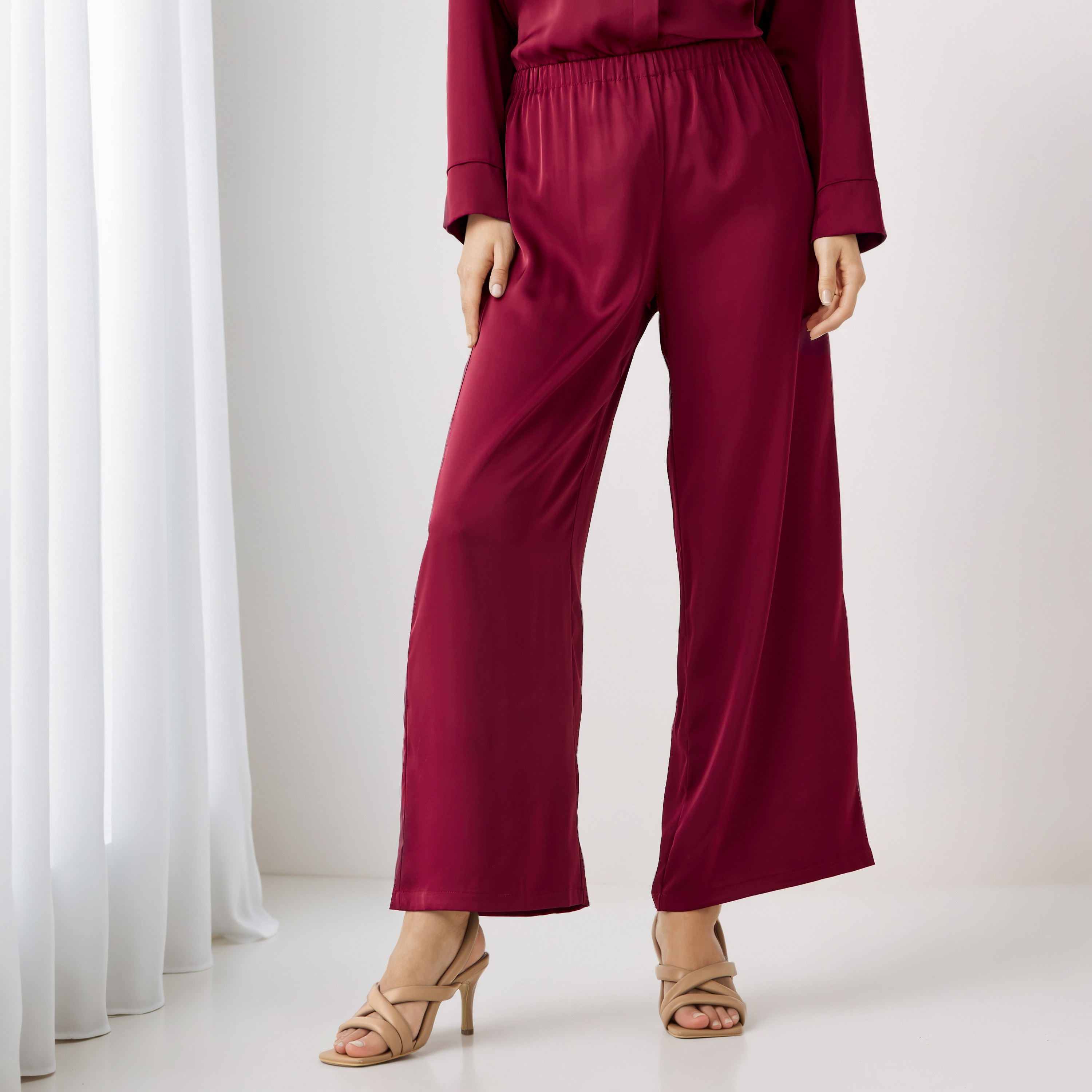 Coord Set with Shirt & Wide Leg Pants-women-clothing-coordsets-image-4