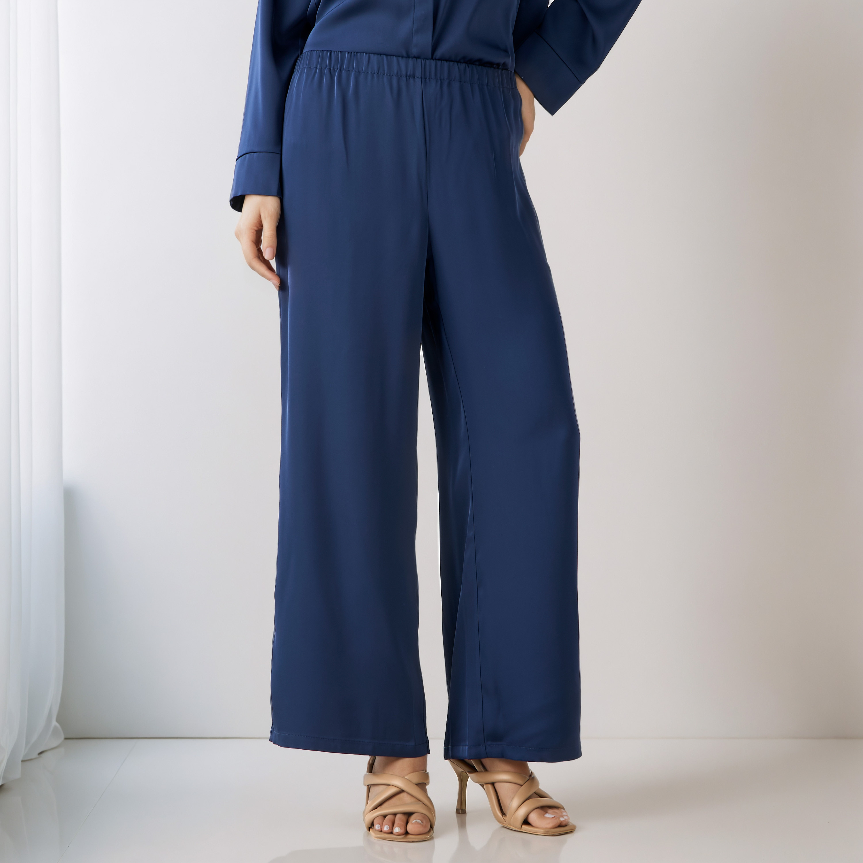 Coord Set with Shirt & Wide Leg Pants-women-clothing-coordsets-image-4