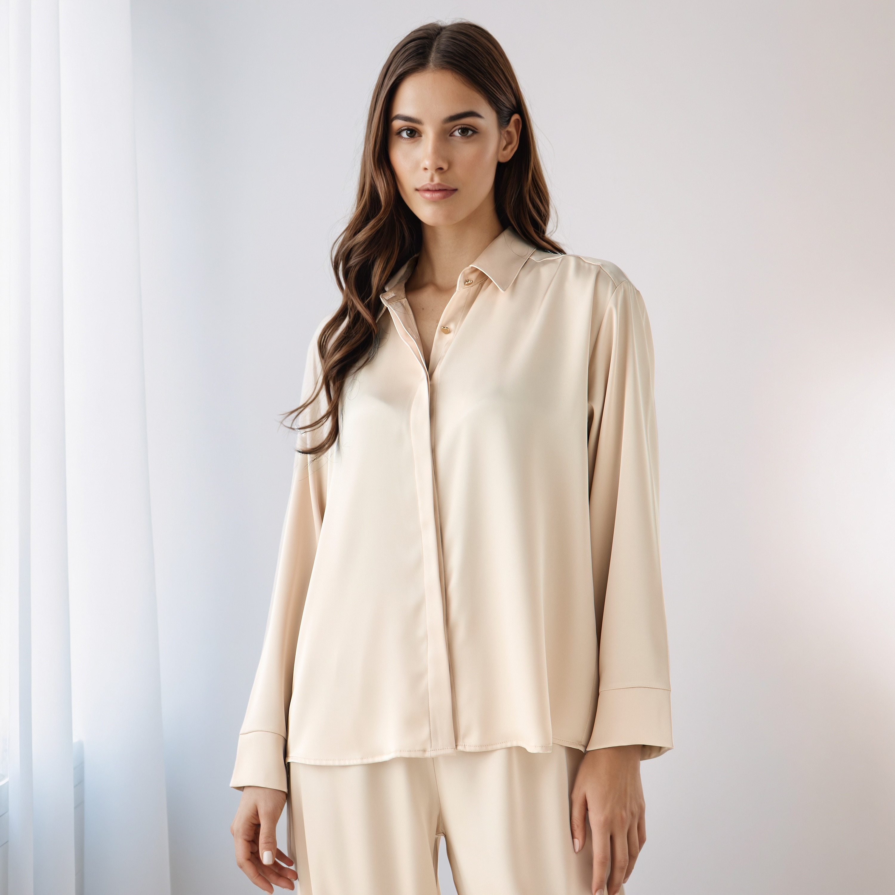 طقم منسق قميص وبنطلون واسع الساق-women-clothing-coordsets-image-2