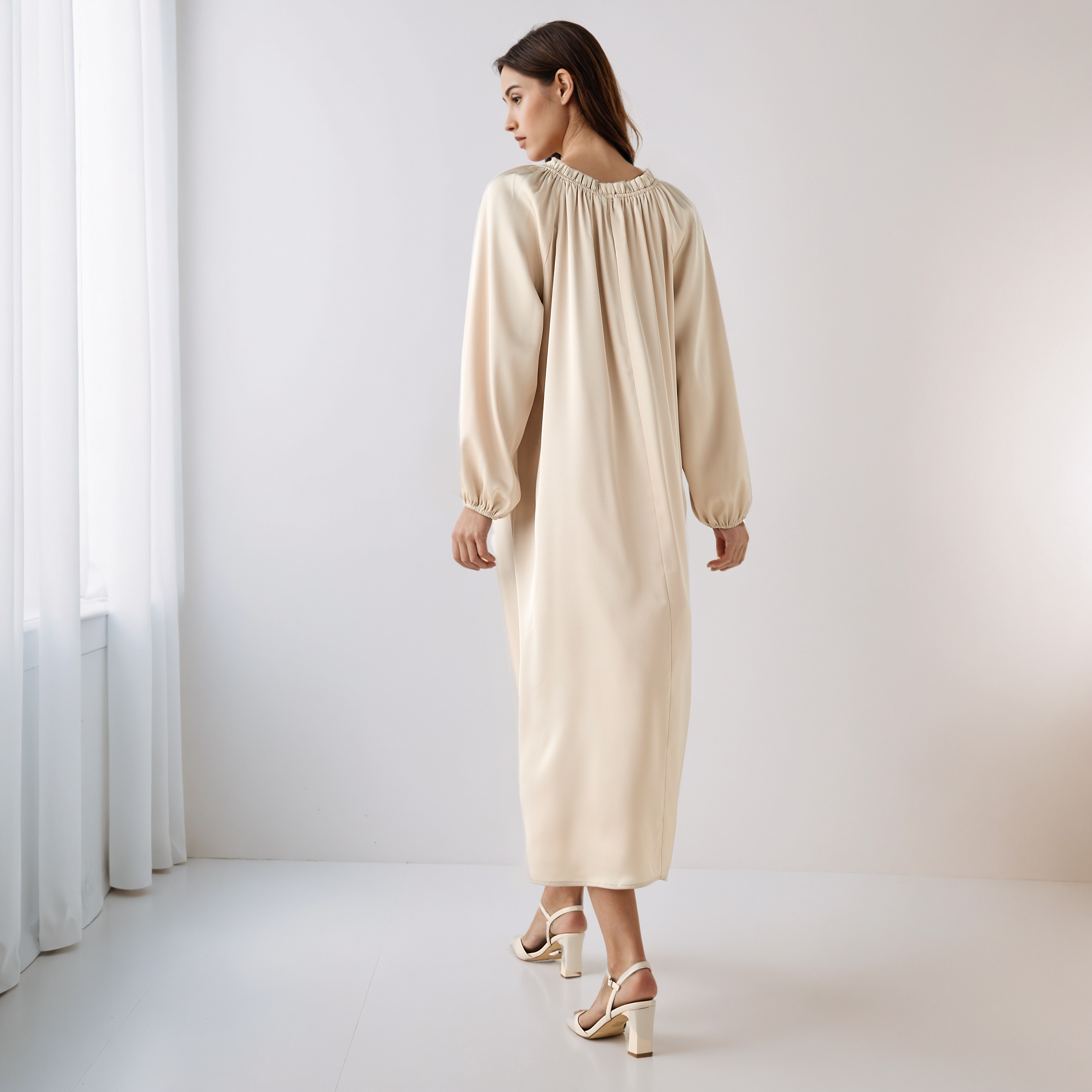 Shift Midi Dress with Tie-Ups-women-clothing-dresses-image-3