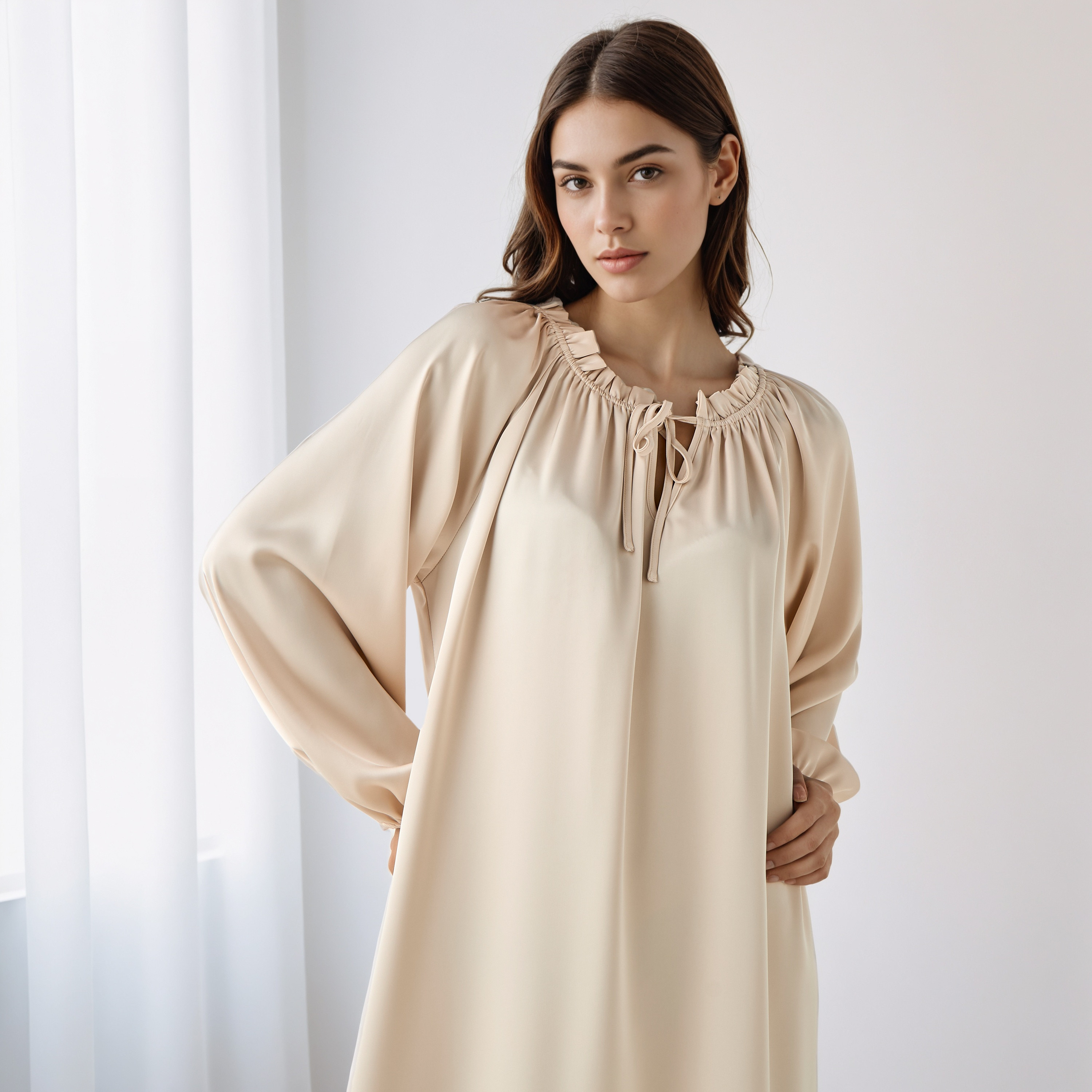 Shift Midi Dress with Tie-Ups-women-clothing-dresses-image-4