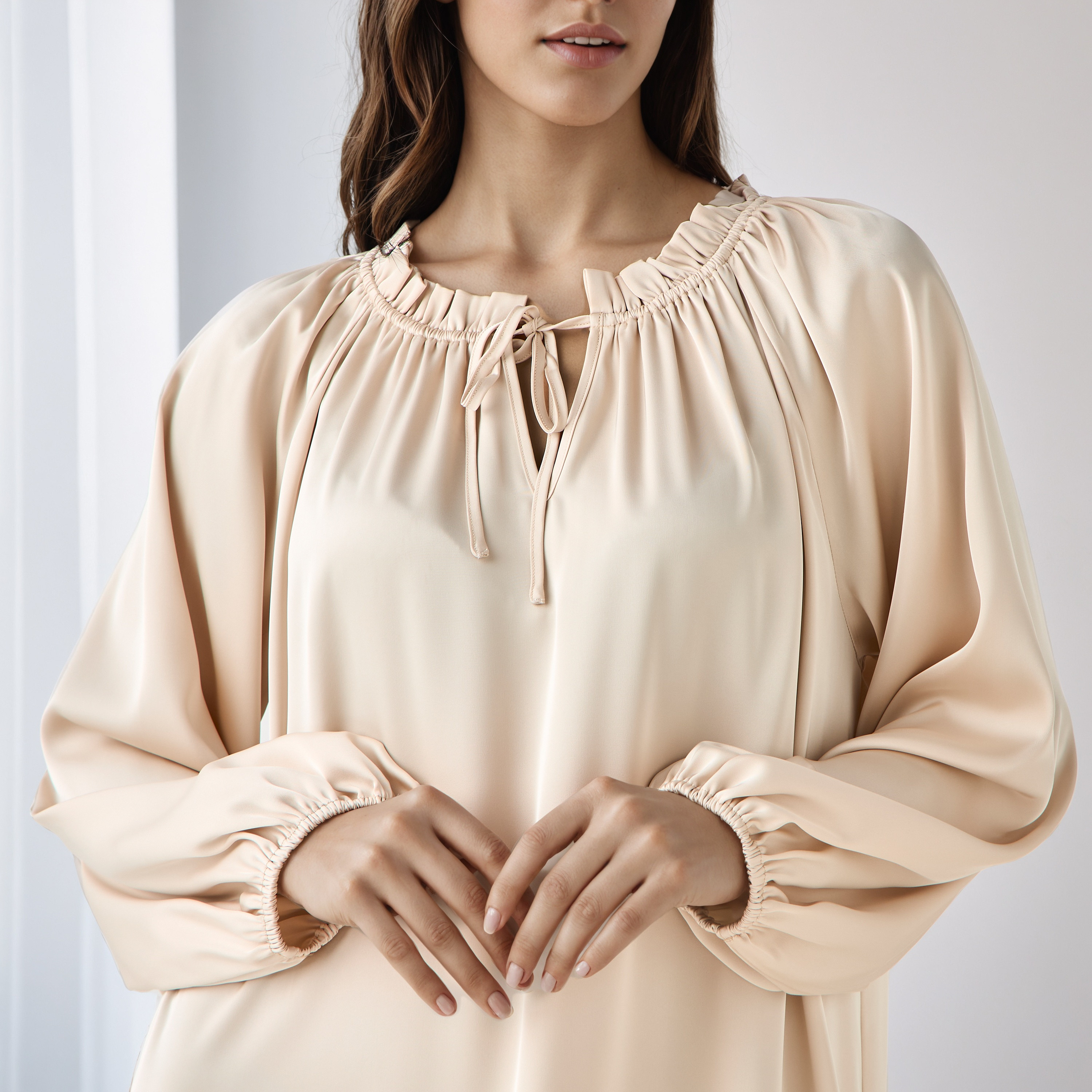 Shift Midi Dress with Tie-Ups-women-clothing-dresses-image-5