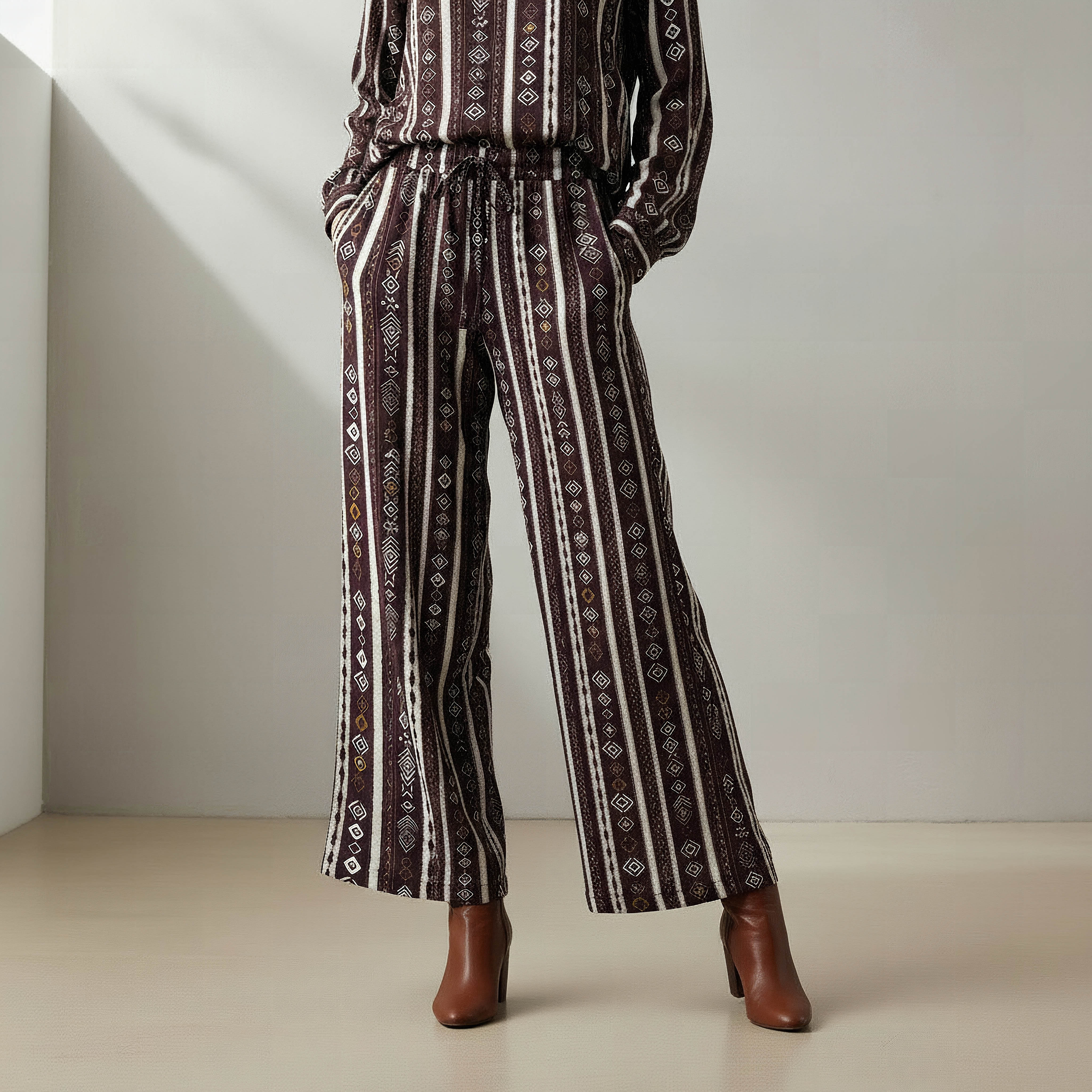 Coord Set with Shirt & Wide Leg Pants-women-clothing-coordsets-image-4