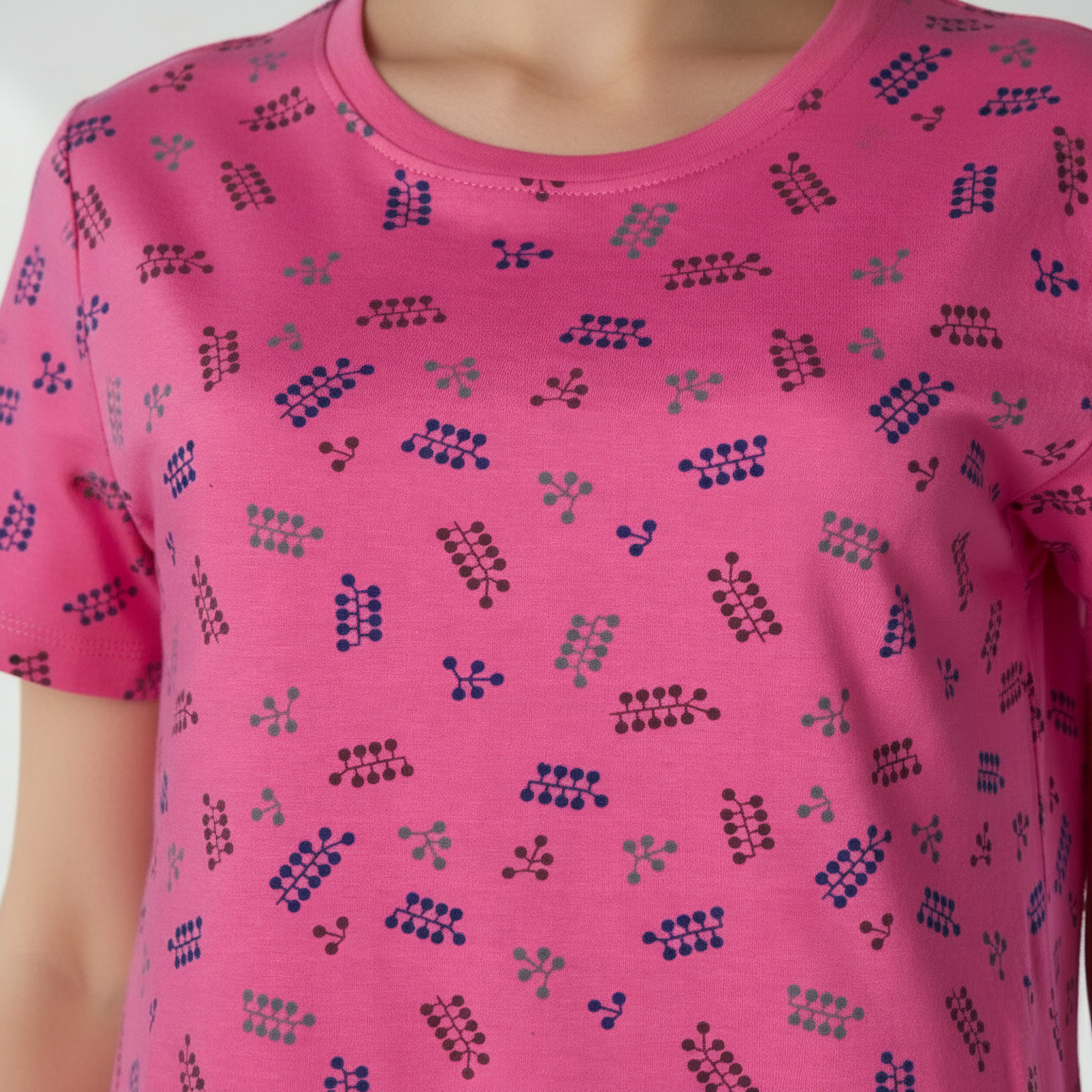 Night Dress Short Sleeves Printed-women-clothing-nightwear-nighties-image-5