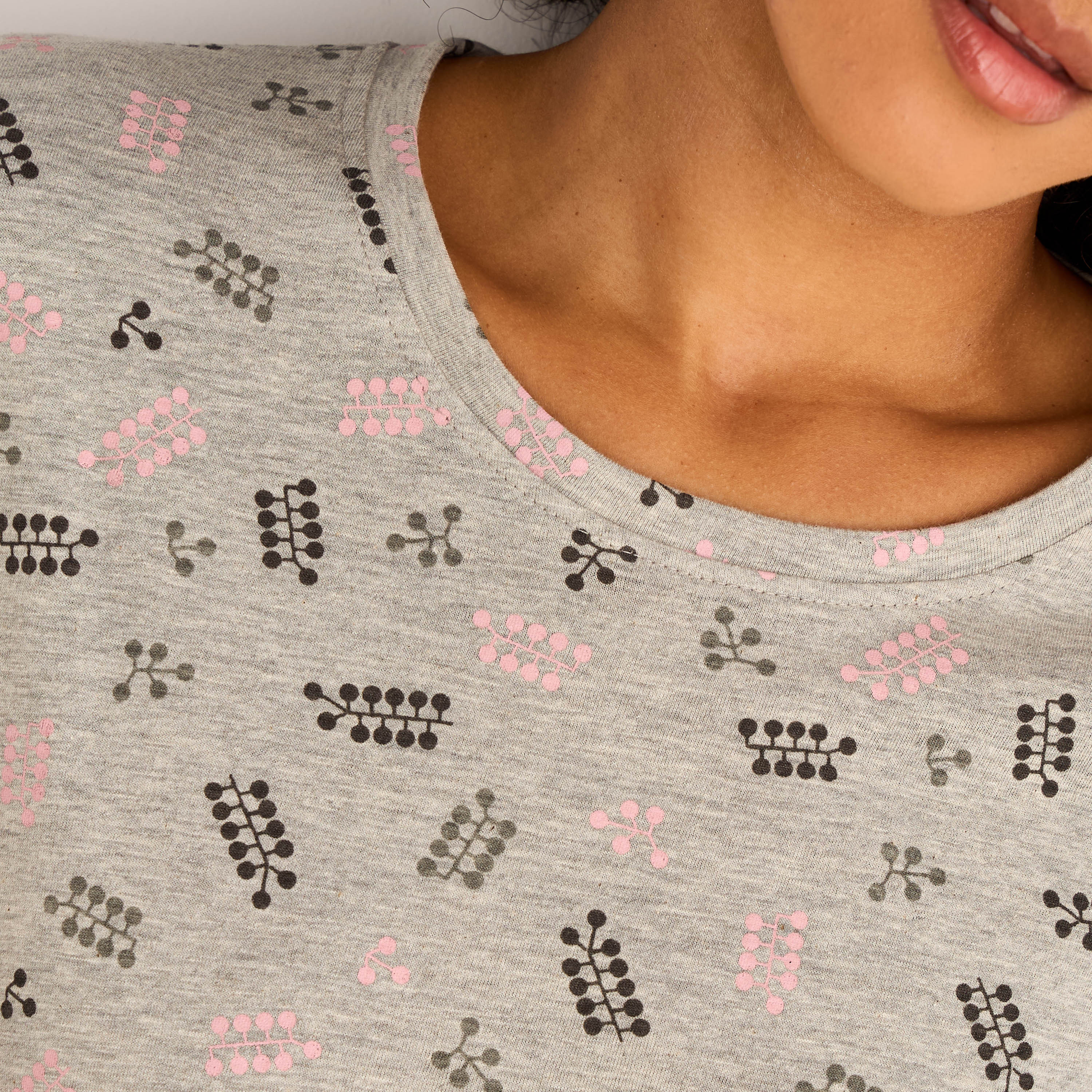 Night Dress Short Sleeves Printed-women-clothing-nightwear-nighties-image-4