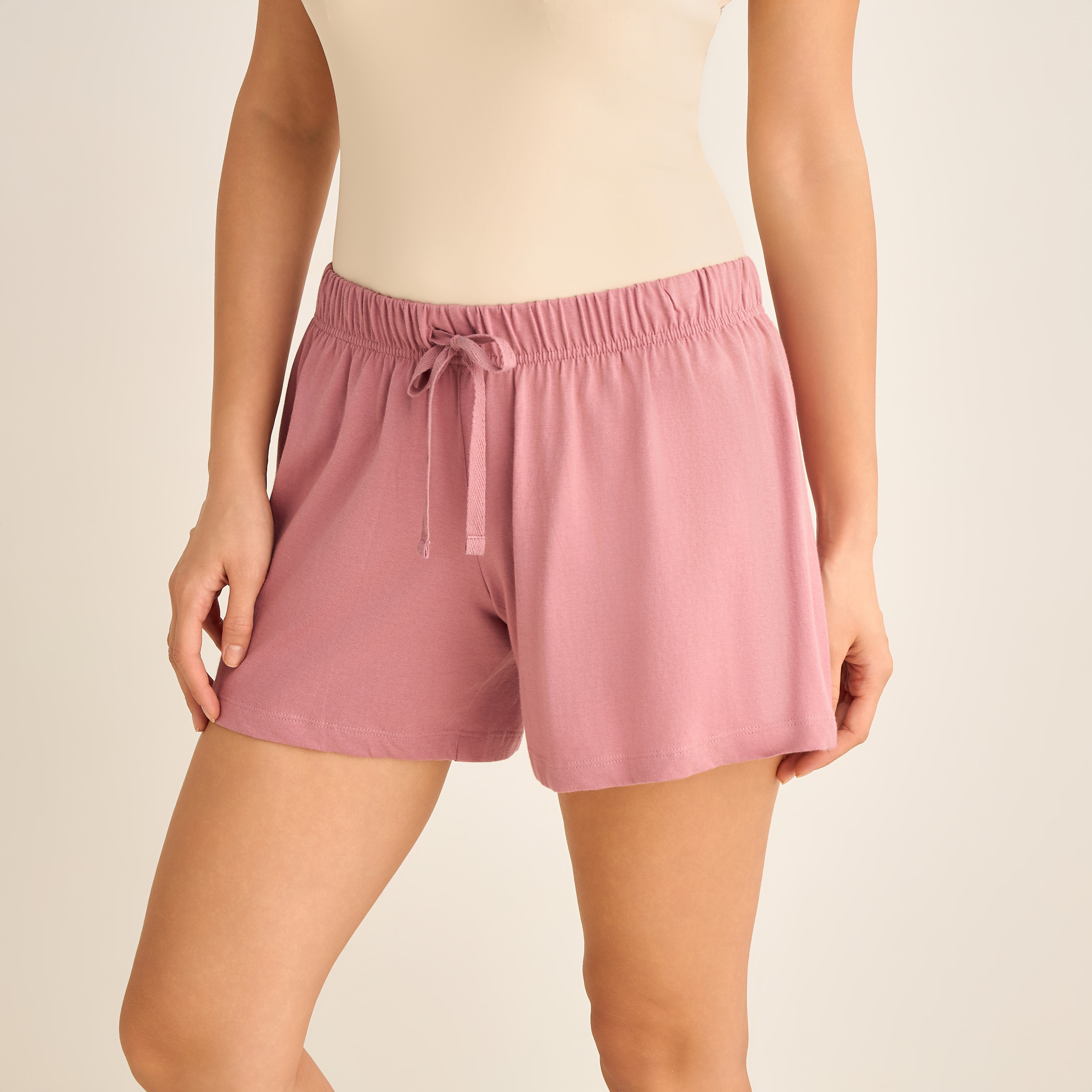 Set of 2 - Drawstring Waist Shorts-women-clothing-nightwear-pyjamas-bottoms-image-2