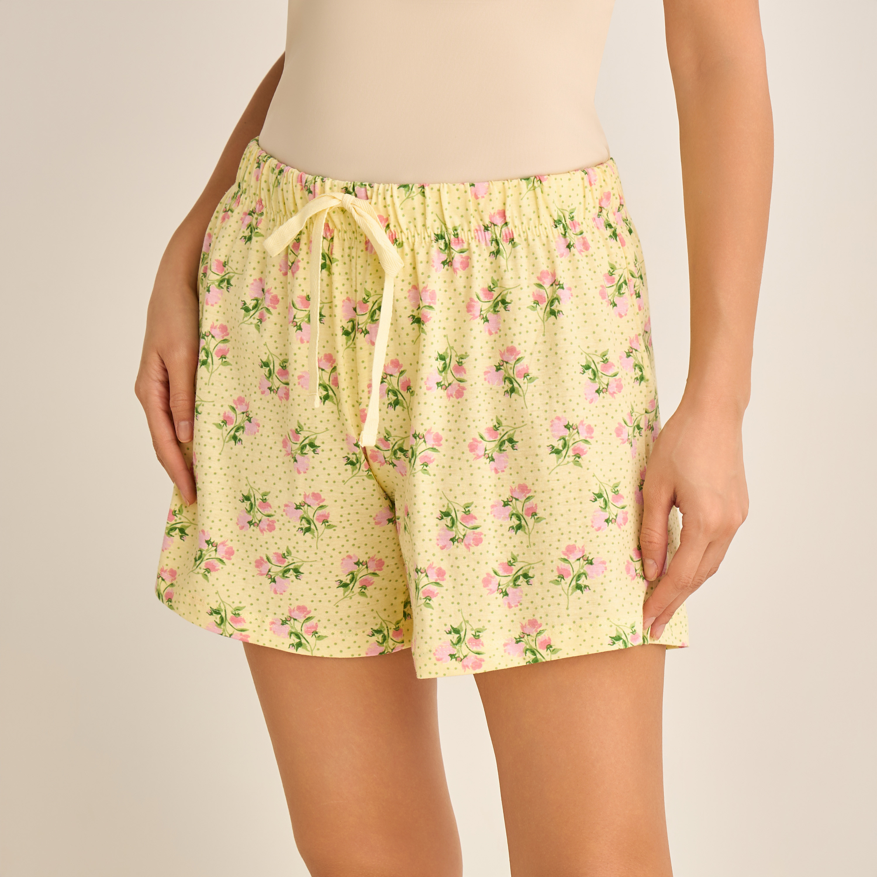 Set of 2 - Drawstring Waist Shorts-women-clothing-nightwear-pyjamas-bottoms-image-3