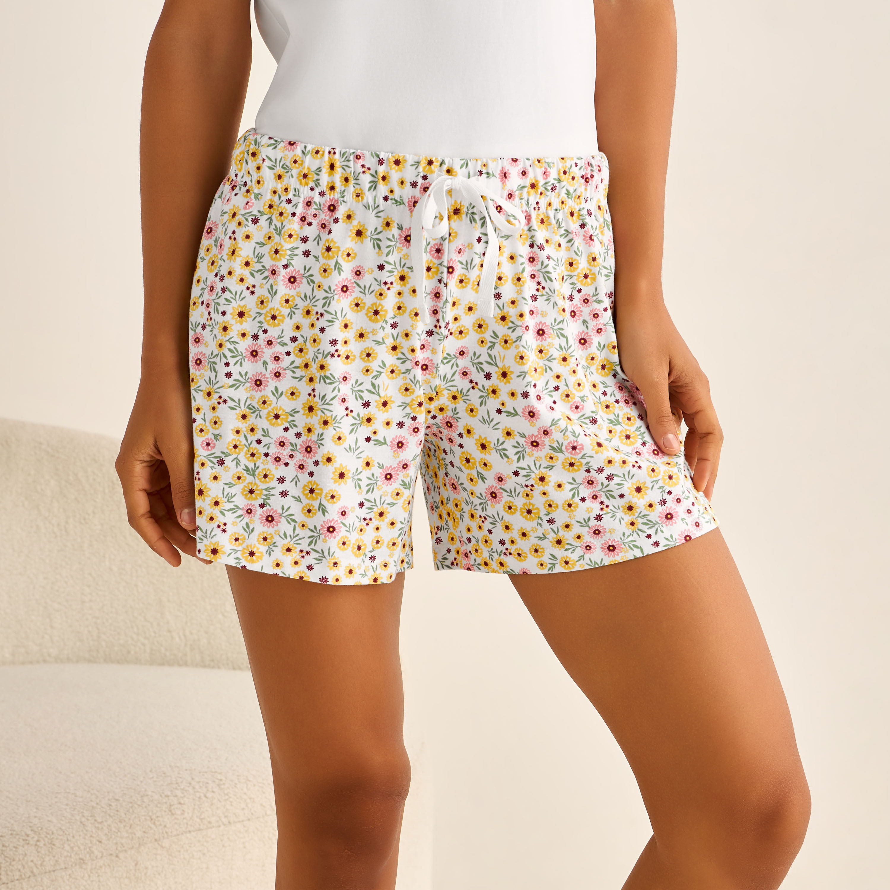 Set of 2 - Drawstring Waist Shorts-women-clothing-nightwear-pyjamas-bottoms-image-6