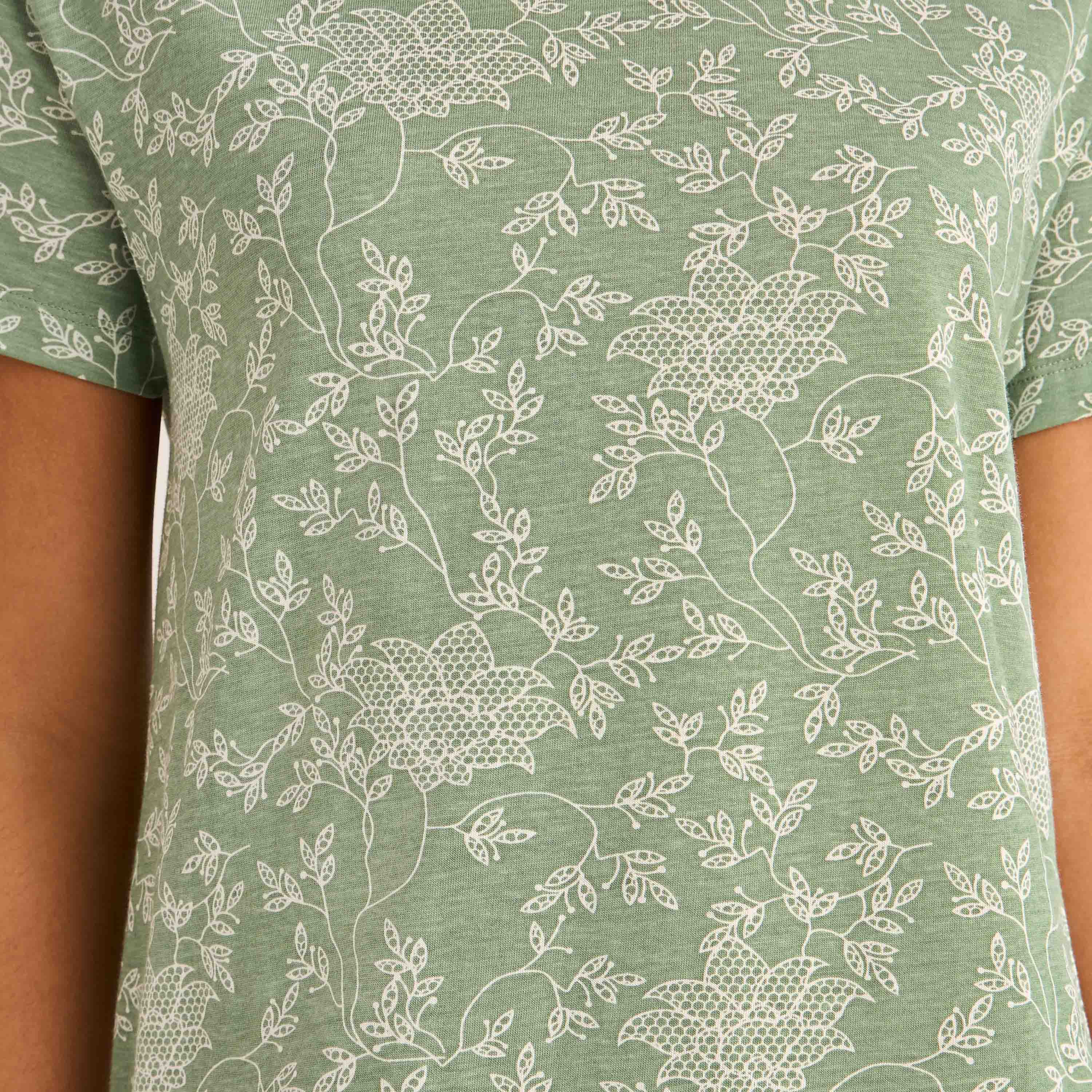 Floral Print Sleepshirt with Short Sleeves-women-clothing-nightwear-nighties-image-5