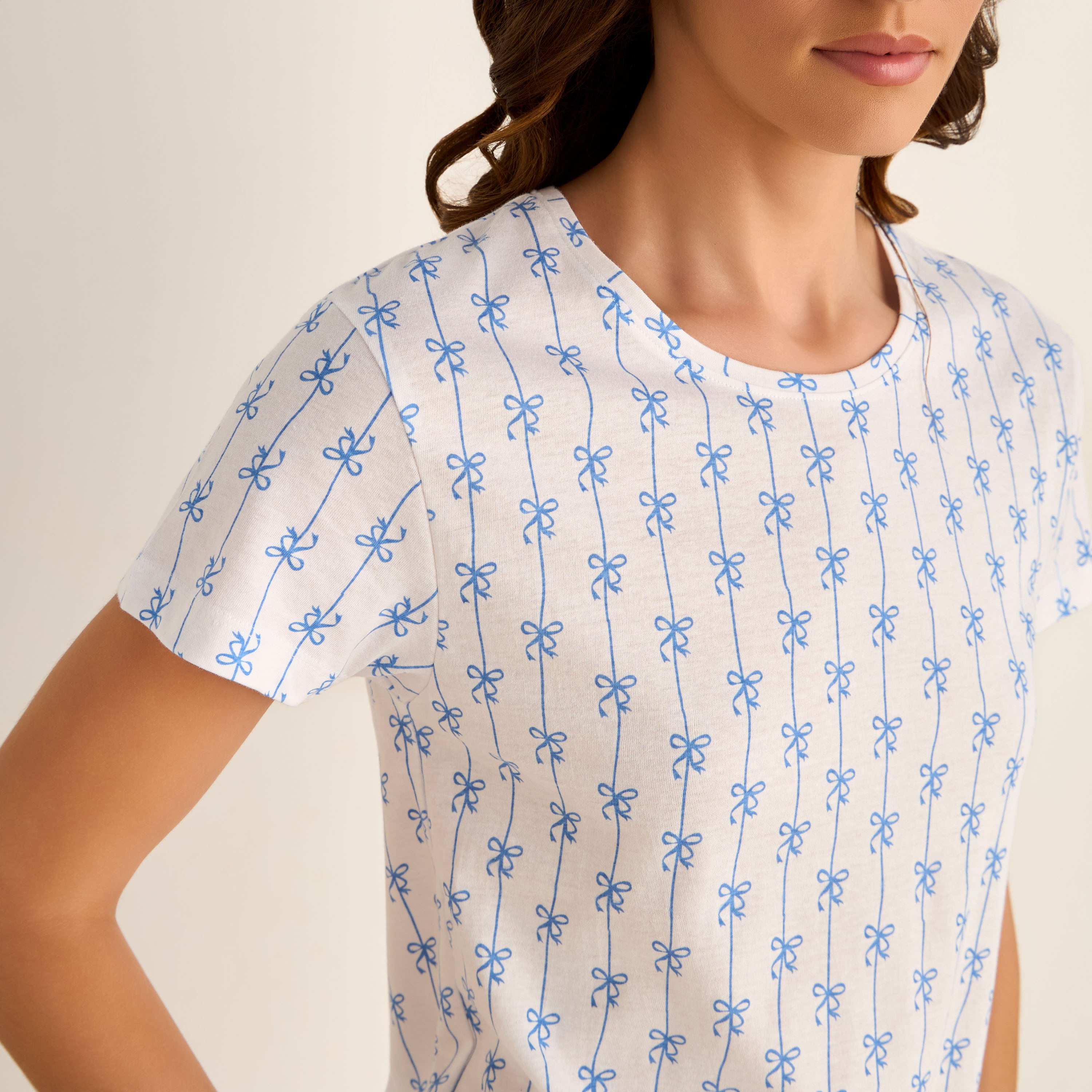 قميص نوم بطبعات وأكمام قصيرة-women-clothing-nightwear-nighties-image-3