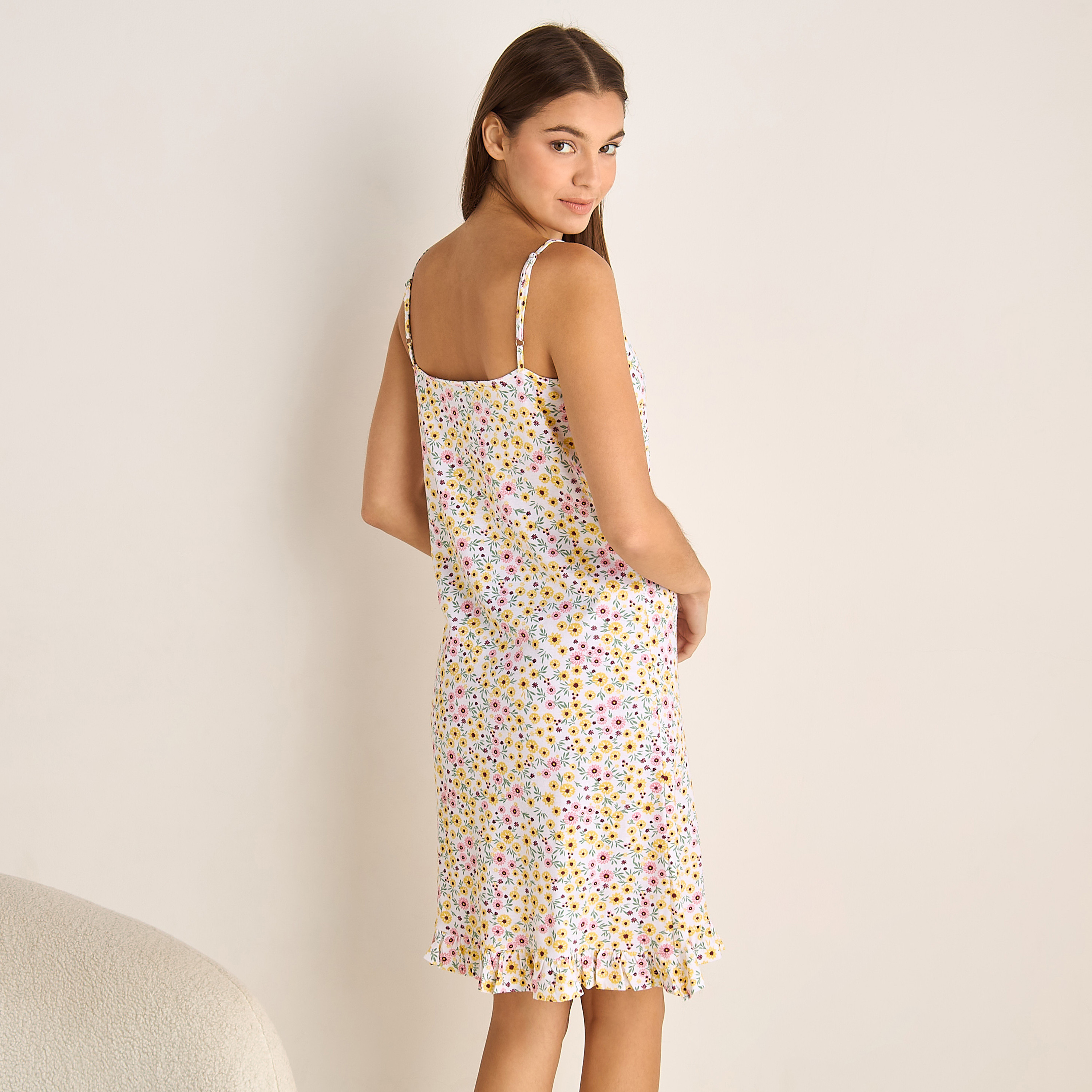 Set of 2 - Midi Slip Dress Strappy Ruffled Hem Cotton-PROMO_SP_AE_2FOR99_110625-image-3