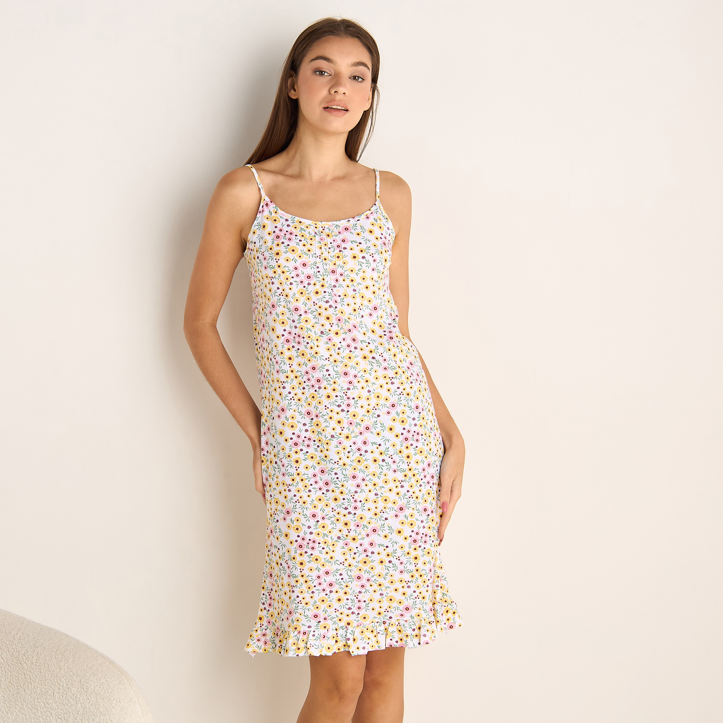 Set of 2 - Midi Slip Dress Strappy Ruffled Hem Cotton-PROMO_SP_AE_2FOR99_110625-image-7
