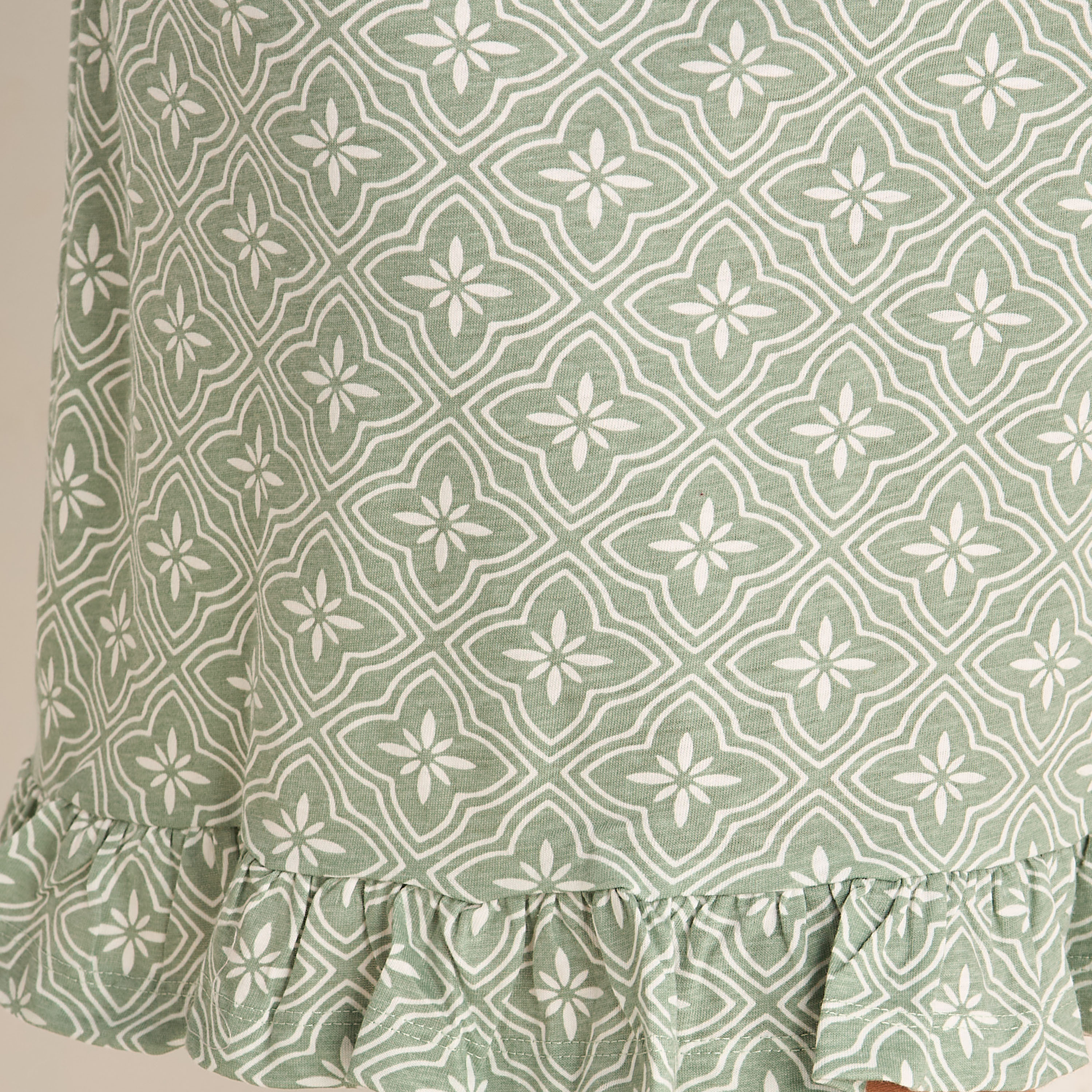 فستان نوم ميدي قطن بحمالات رفيعة وحافة كشكش – طقم قطعتين-women-clothing-nightwear-nighties-image-5