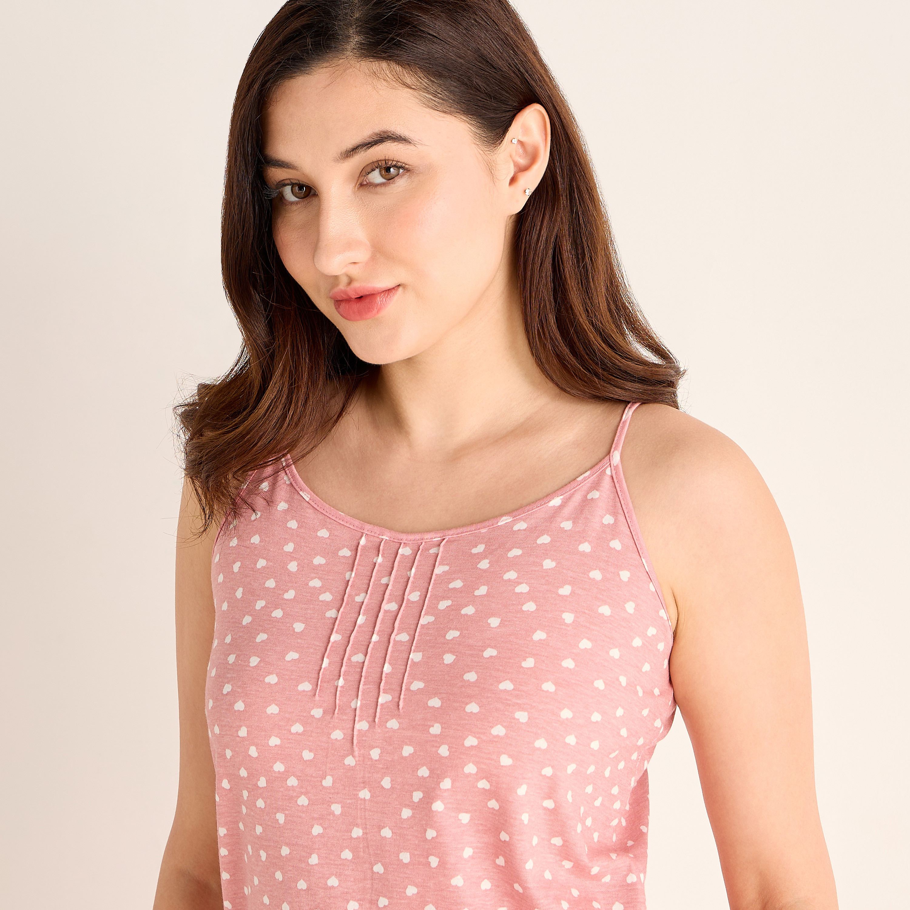 Set of 2 - Midi Slip Dress Strappy Ruffled Hem Cotton-women-clothing-nightwear-nighties-image-6