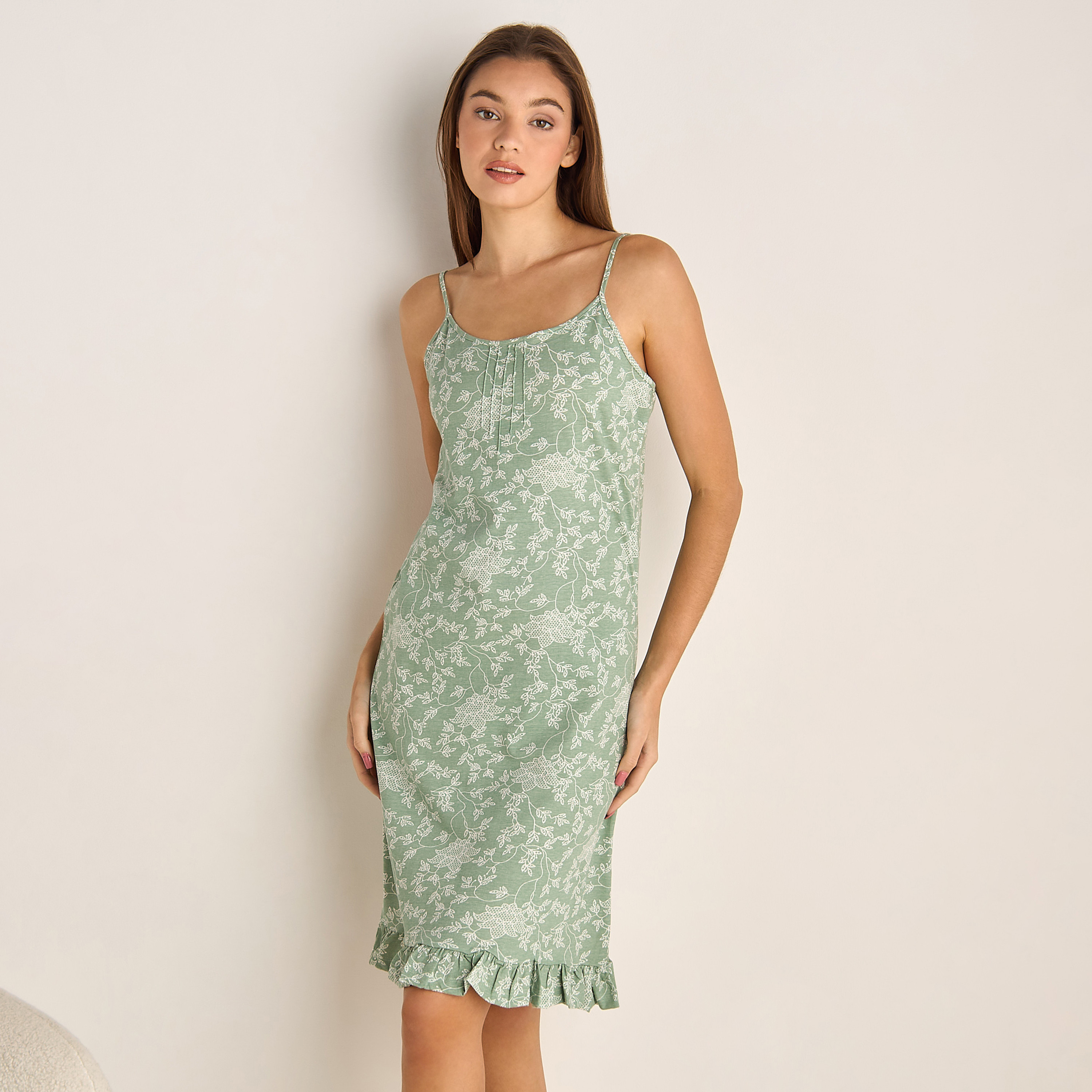 Set of 2 - Midi Slip Dress Strappy Ruffled Hem Cotton-PROMO_SP_AE_2FOR99_110625-image-6