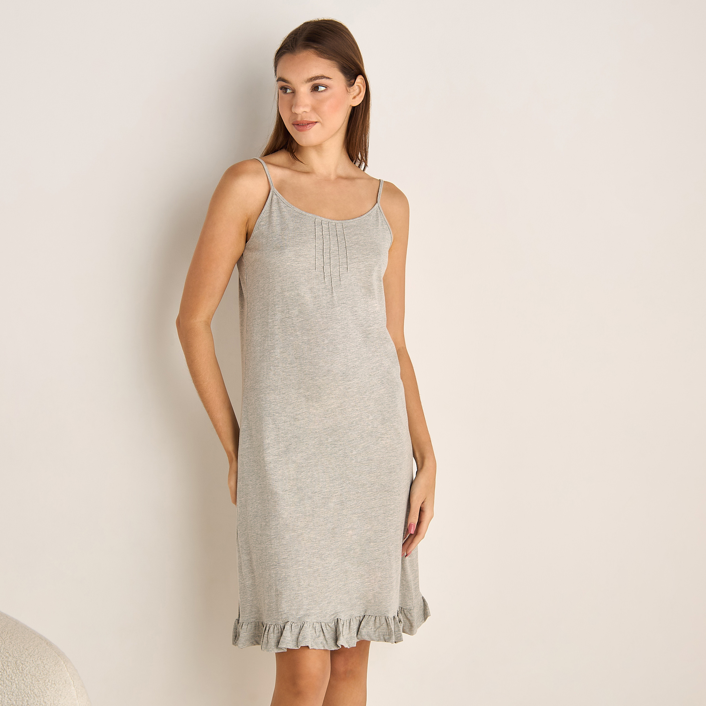 Set of 2 - Midi Slip Dress Strappy Ruffled Hem Cotton-PROMO_SP_AE_2FOR99_110625-image-7