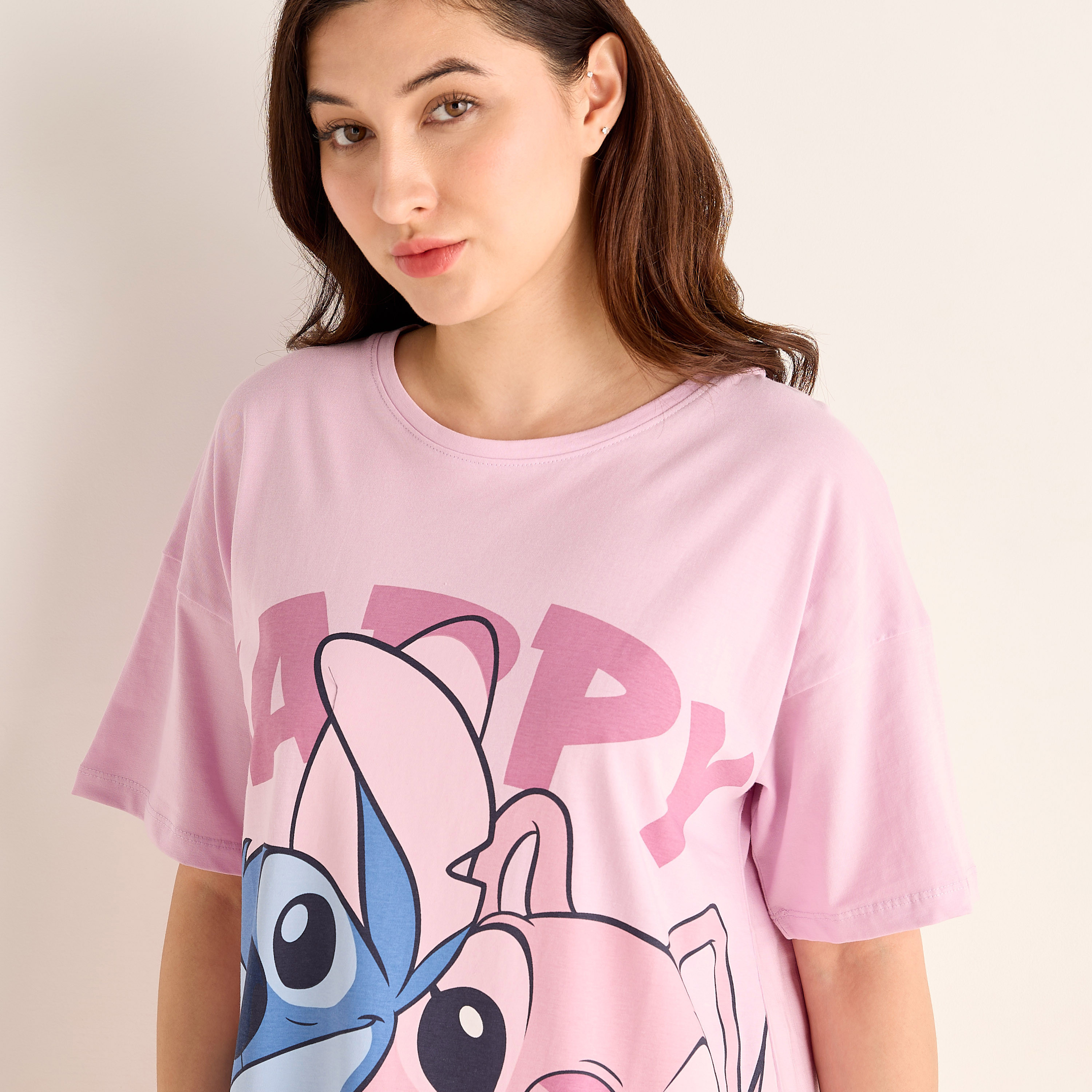 فستان قطن ميدي سليب بحمّالات كشكش من سبلاش فاڤ - طقم من قطعتين-women-clothing-nightwear-nighties-image-5