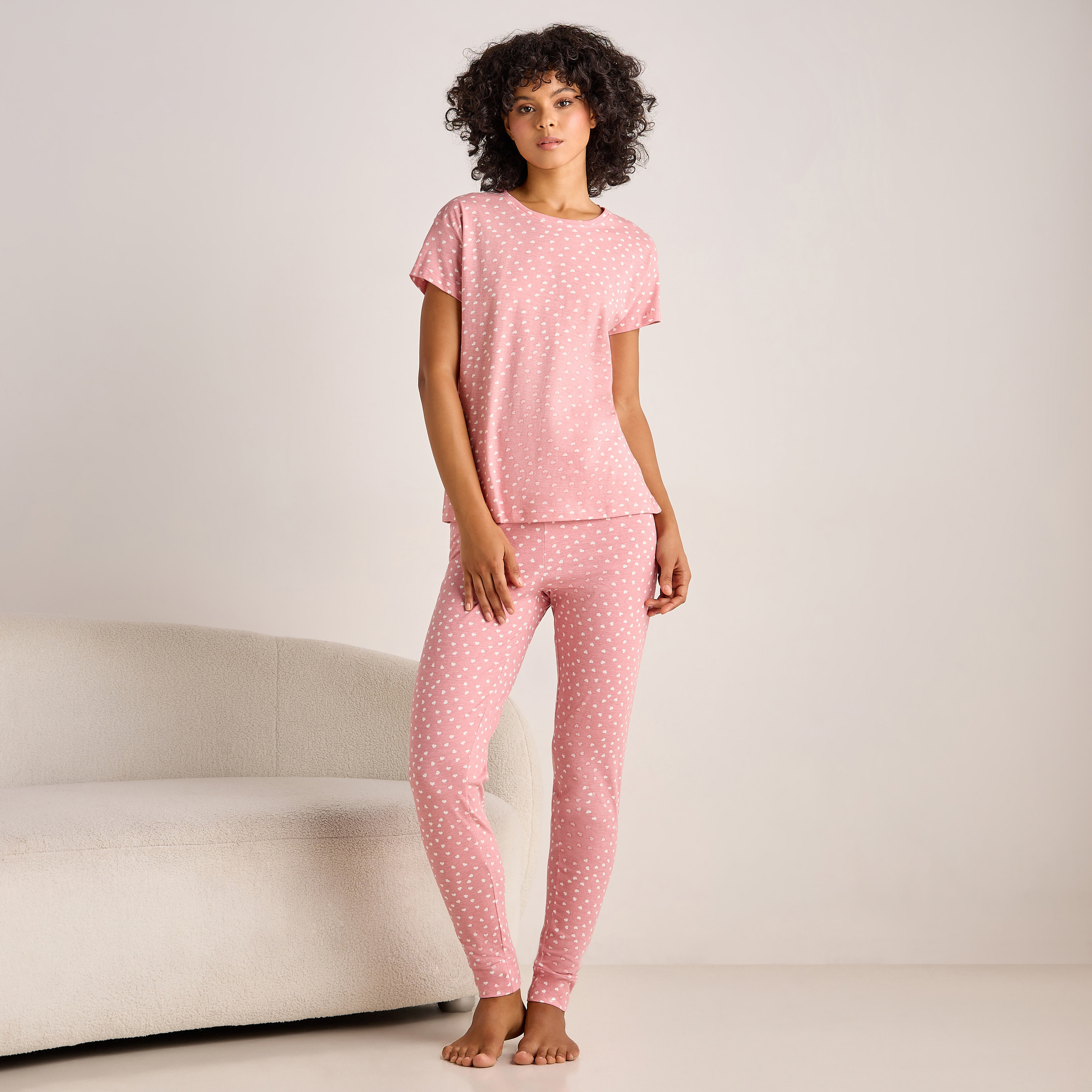 Pyjama Set Printed T-shirt & Pyjama-women-clothing-nightwear-pyjamas-longsets-image-1