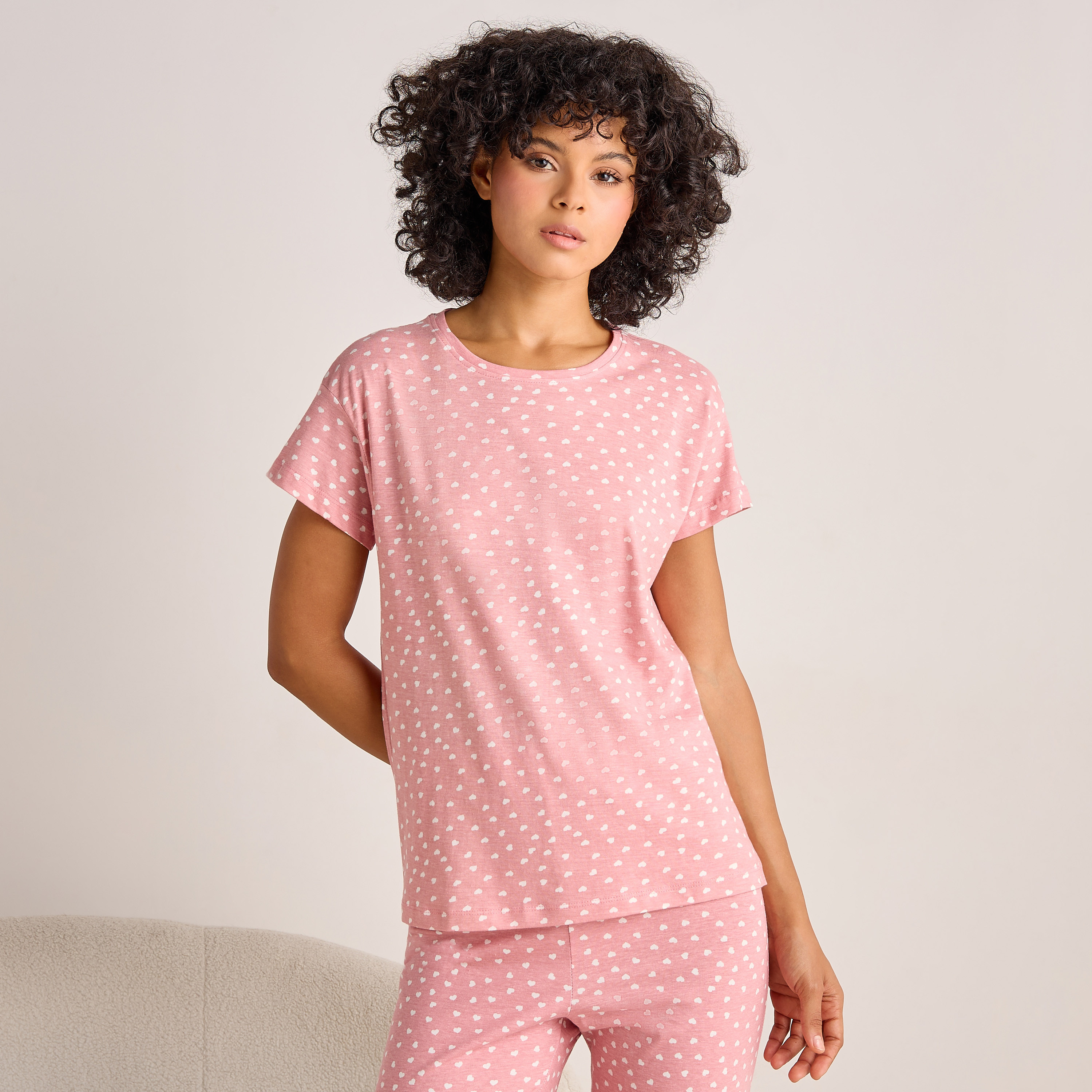 Pyjama Set Printed T-shirt & Pyjama-women-clothing-nightwear-pyjamas-longsets-image-2