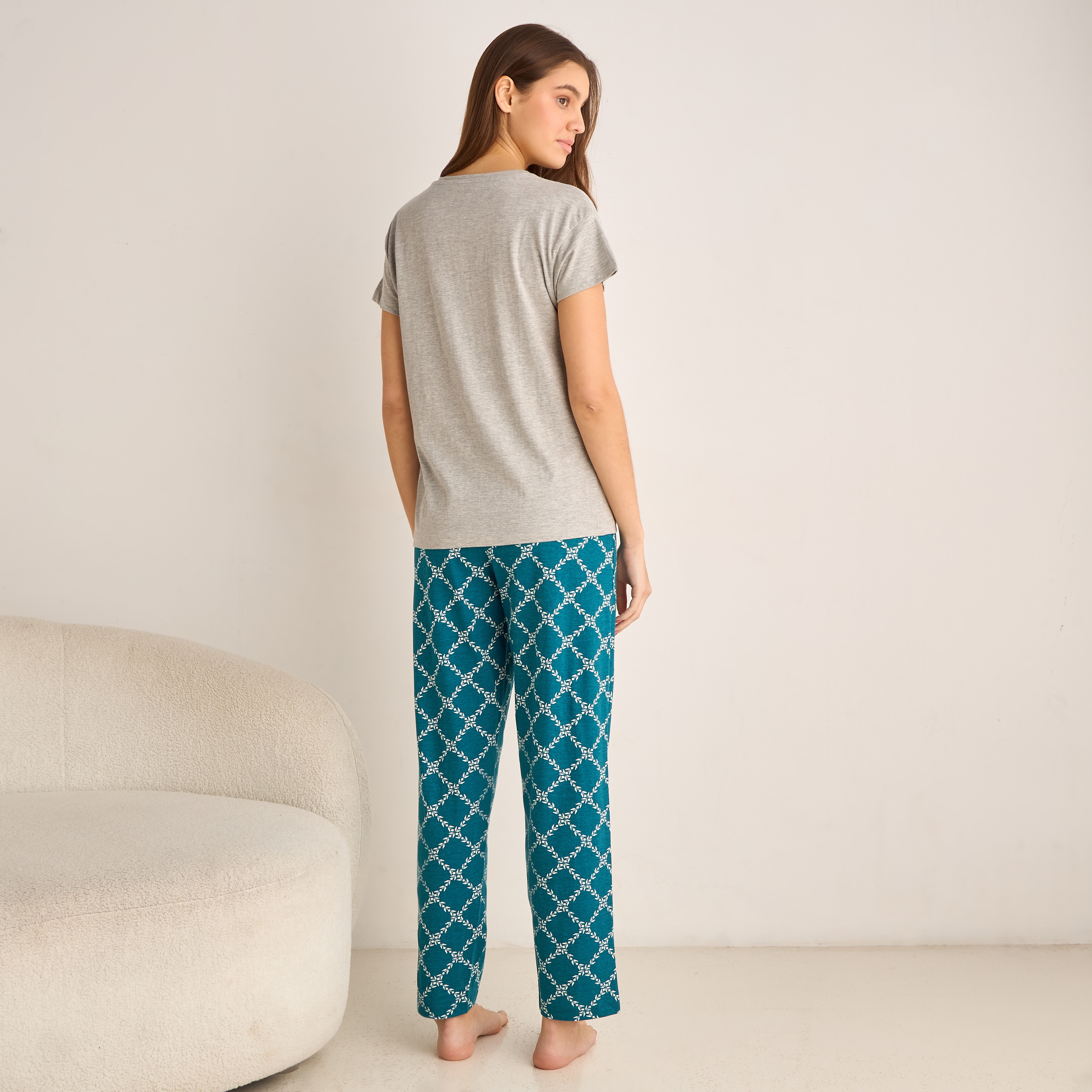 Pyjama Set Printed T-shirt & Pyjama-women-clothing-nightwear-pyjamas-longsets-image-3
