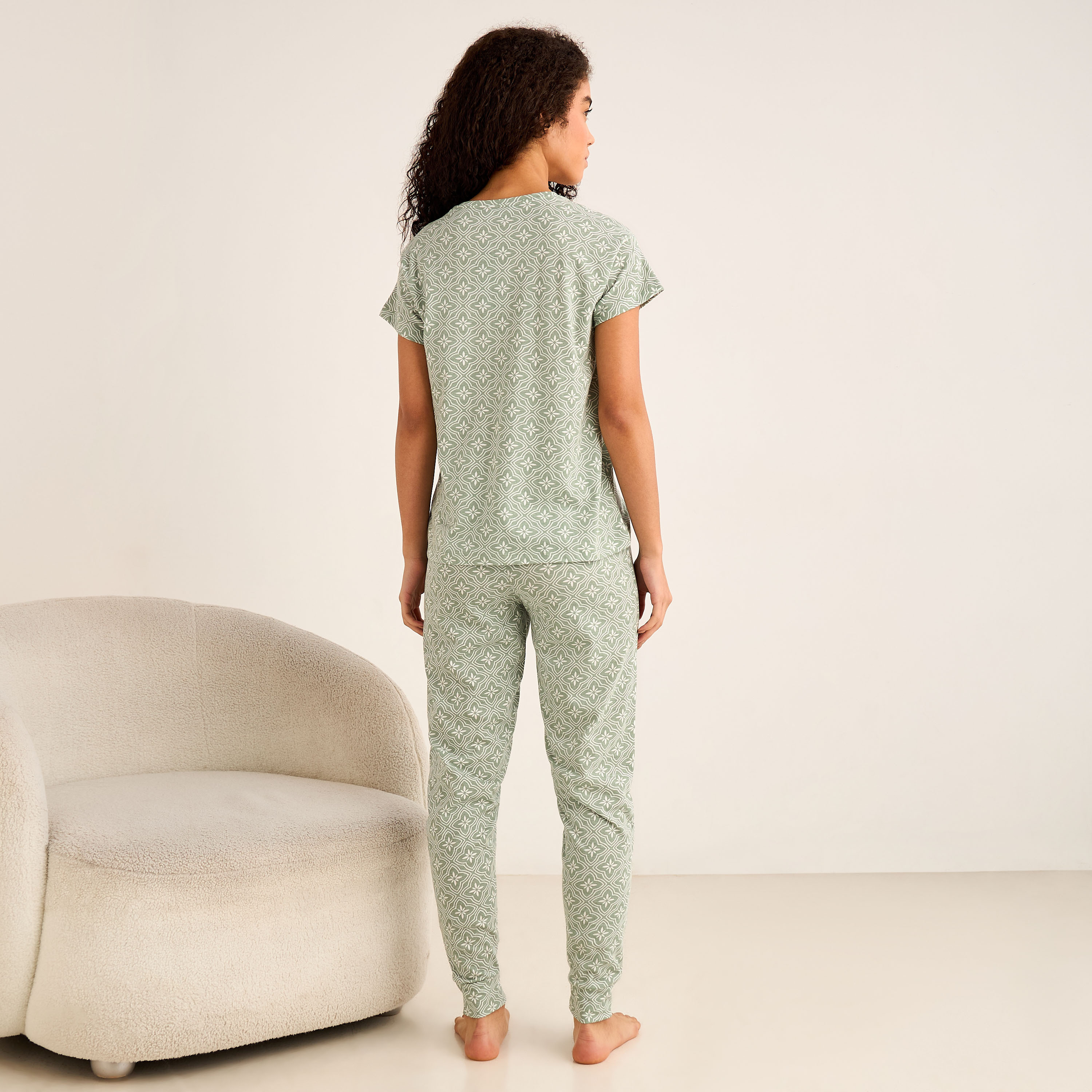 Pyjama Set Printed T-shirt & Pyjama-women-clothing-nightwear-pyjamas-longsets-image-4